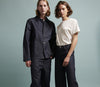 A.P.C. Loyalty - two models wear timeless collection looking forward