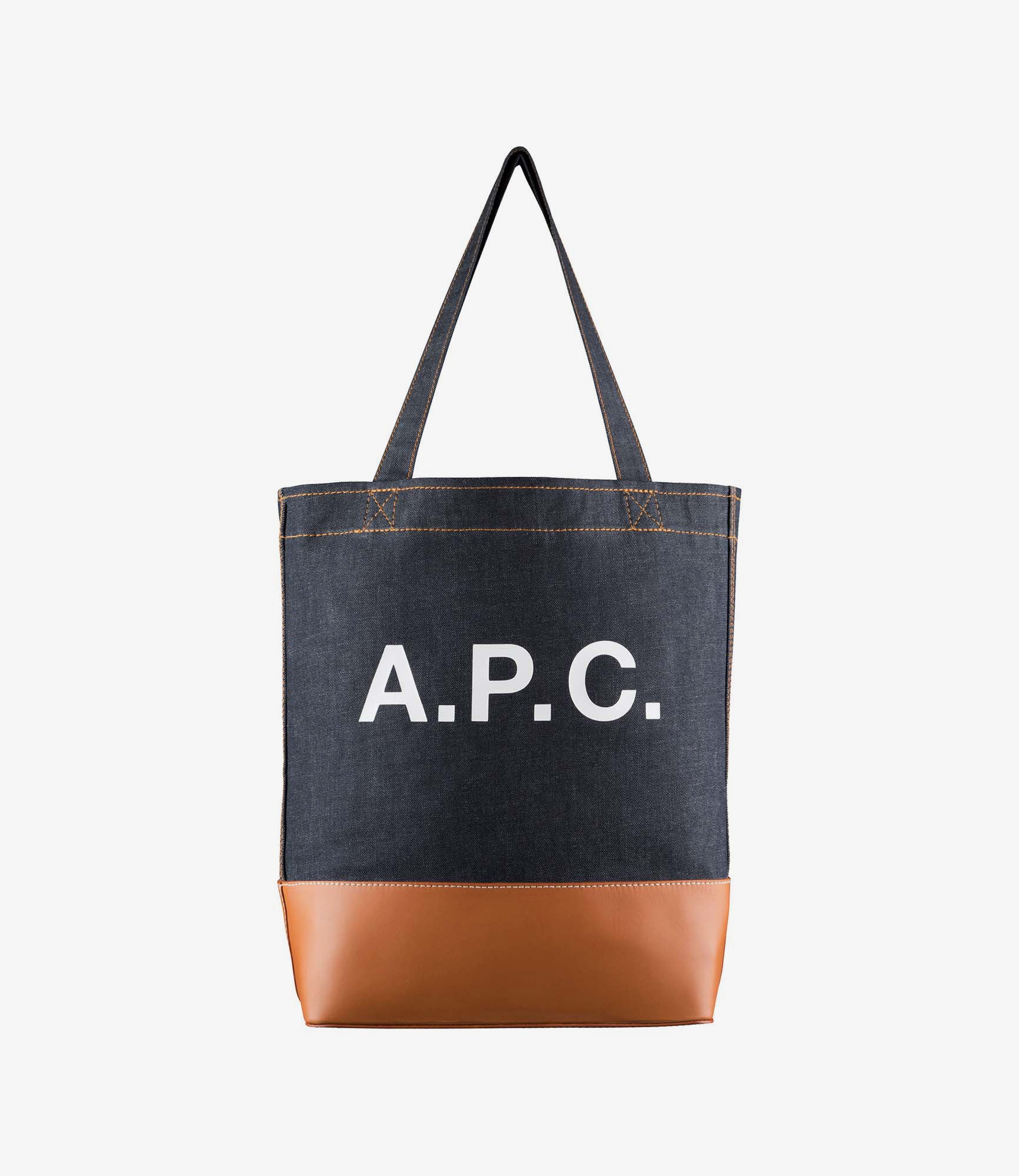 Axelle tote bag Japanese Denim and smooth leather - Main Image