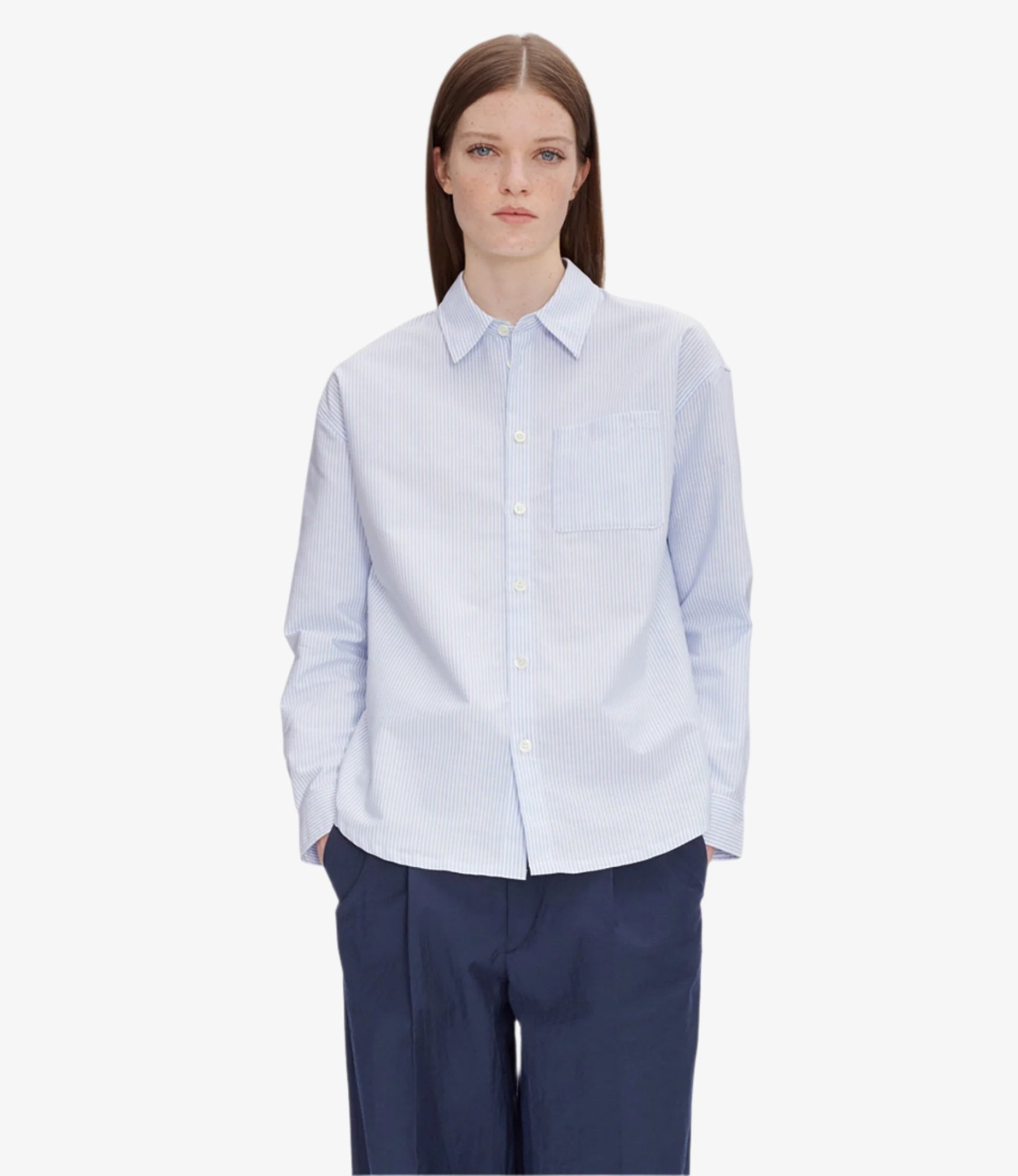 【関税・送料込み】A.P.C. BOYFRIEND LOGO SHIRT Boyfriend Logo shirt | Striped organic Oxford cloth | A.P.C.