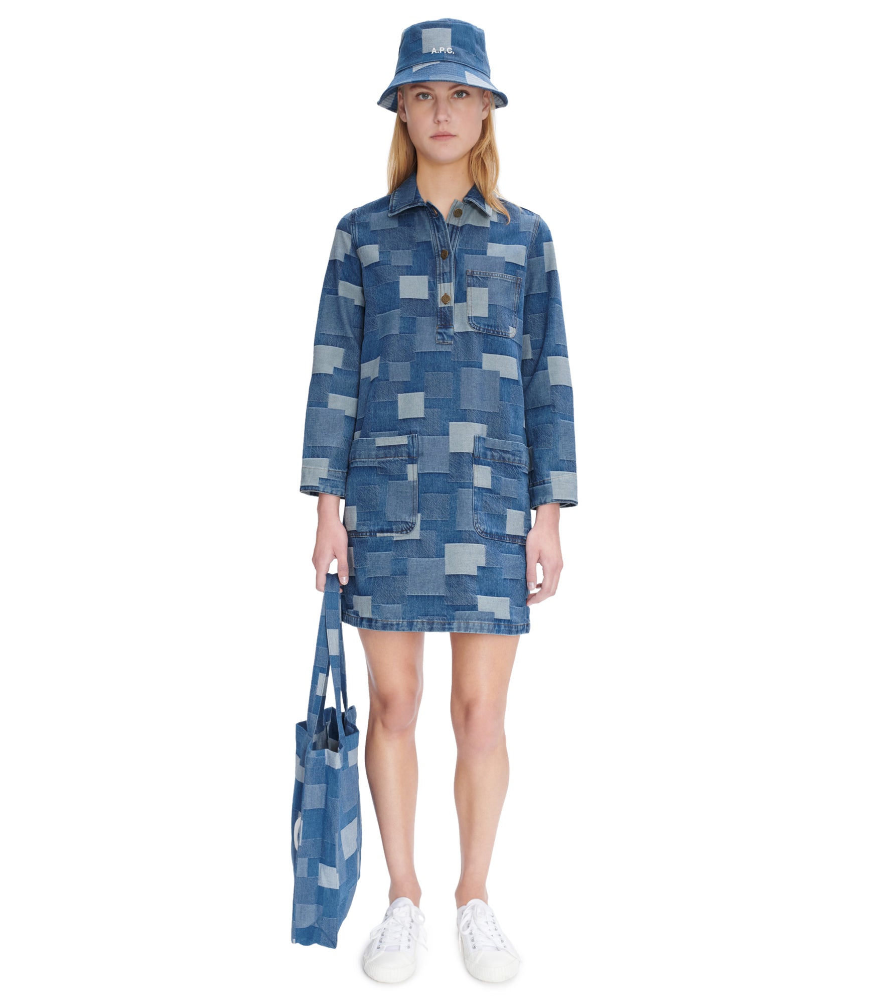 A.P.C｜DRESSES (AURELIA DRESS COZZI F05822 IAI)) Aurelia dress | Denim flared dress. | A.P.C. Ready-to-Wear