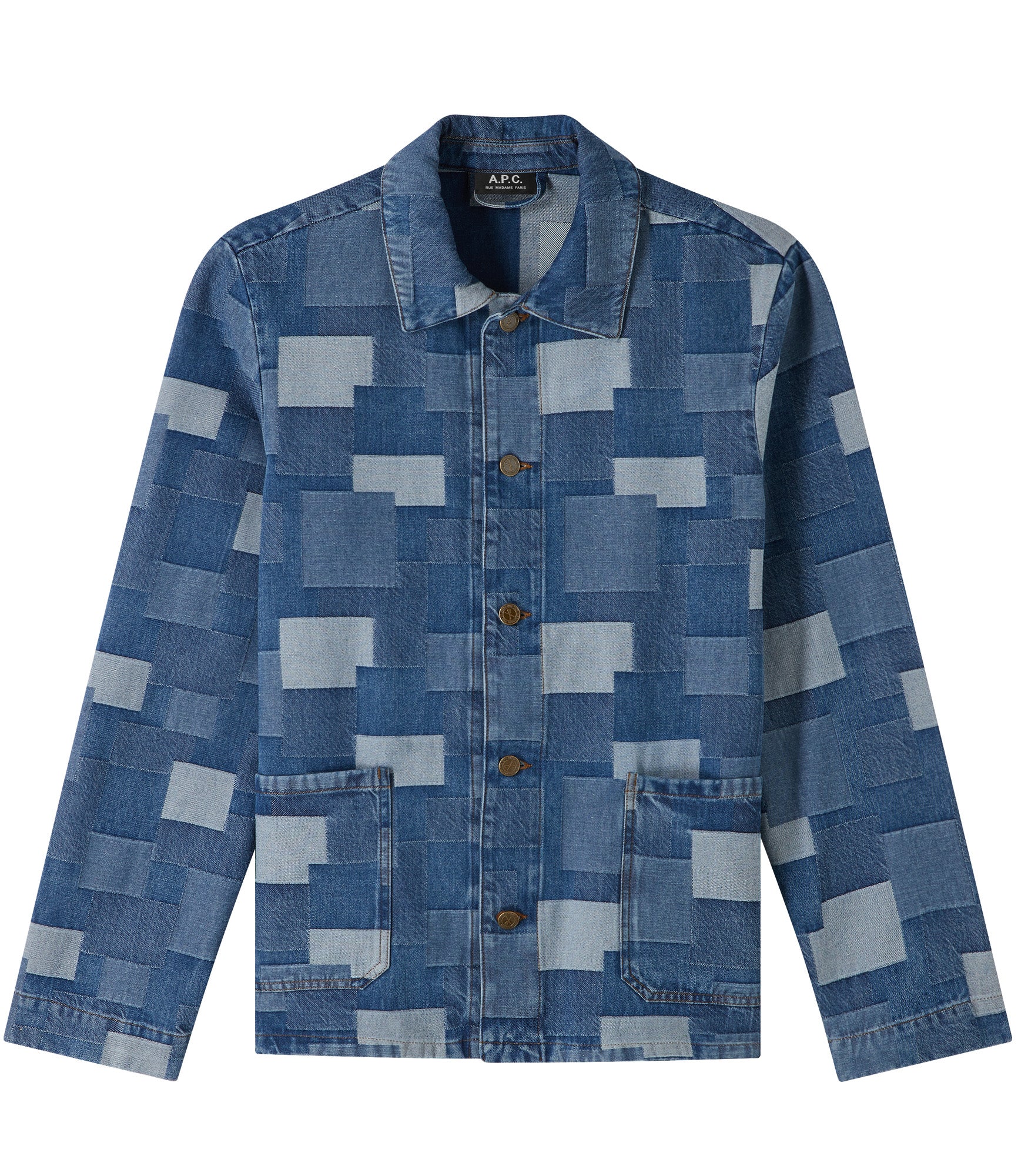 A.P.C. アーペーセー　Kerlouan デニムジャケット Kerlouan Logo jacket | Stonewashed indigo denim with patchwork