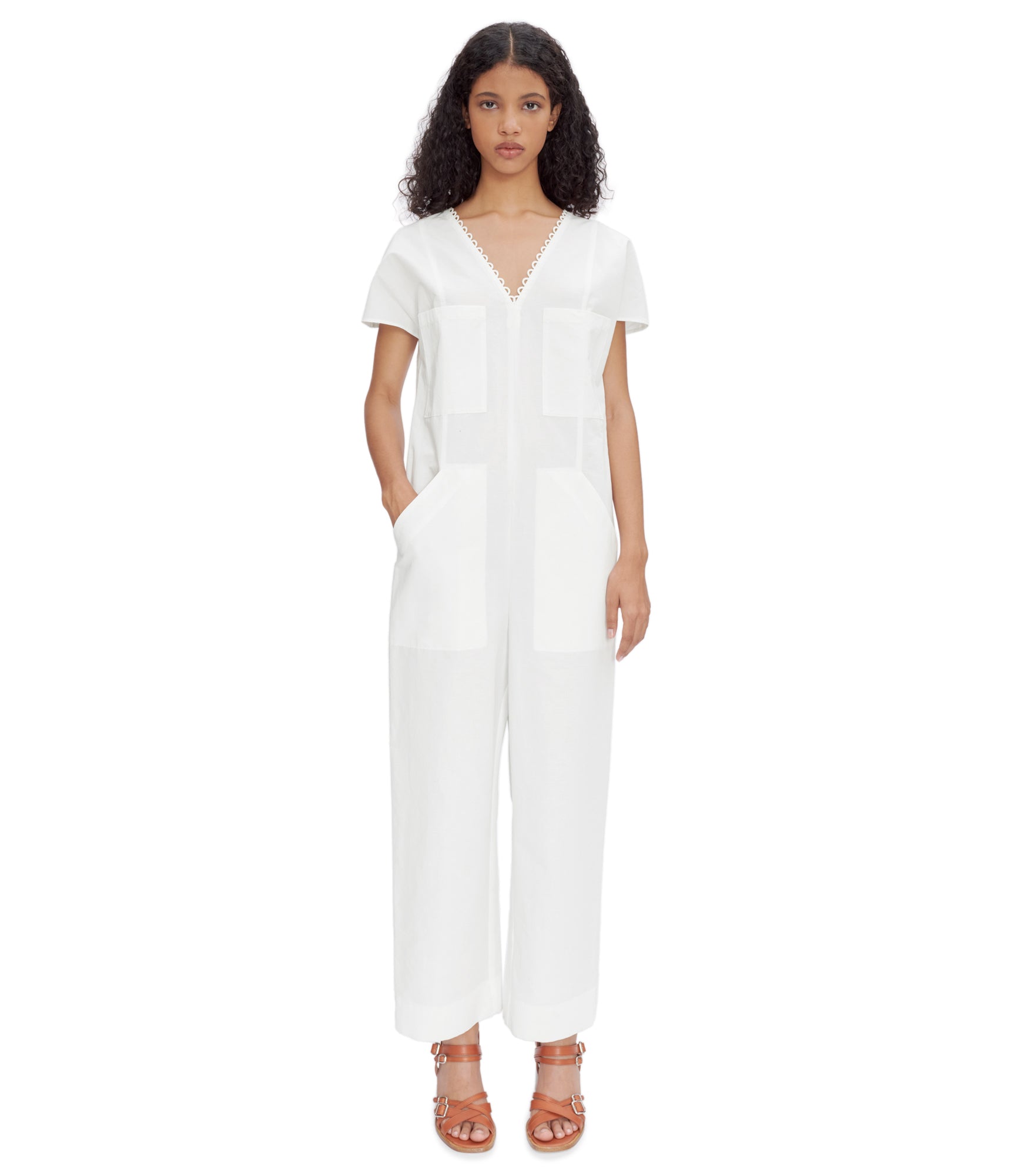 A.P.C｜CHINO PANTS (Ilina jumpsuit (COGXZ F11156 AAC)) Ilina jumpsuit | Feminine cotton-linen blend | A.P.C. Ready