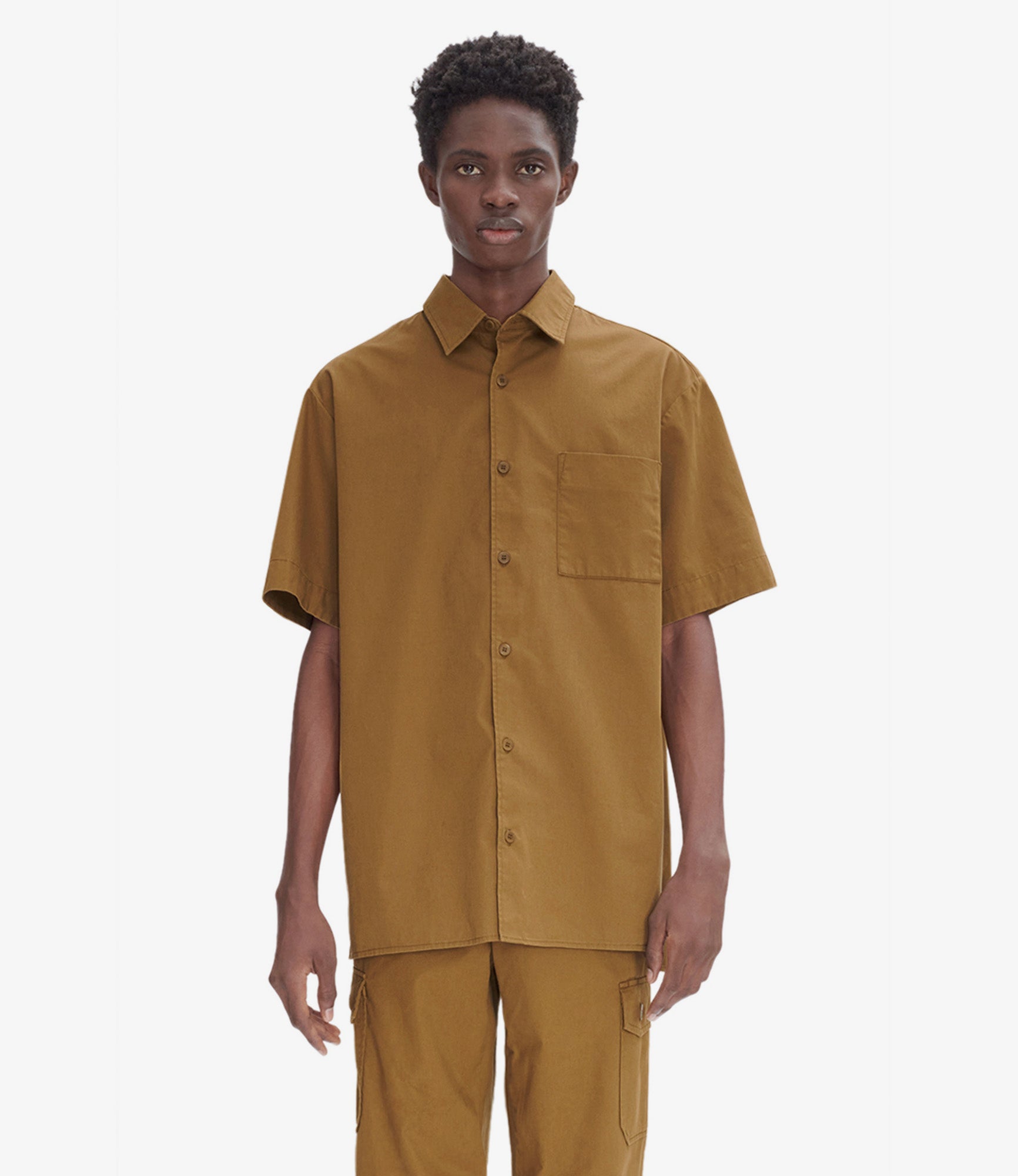 Raph short-sleeve shirt | Lightweight organic cotton gabardine