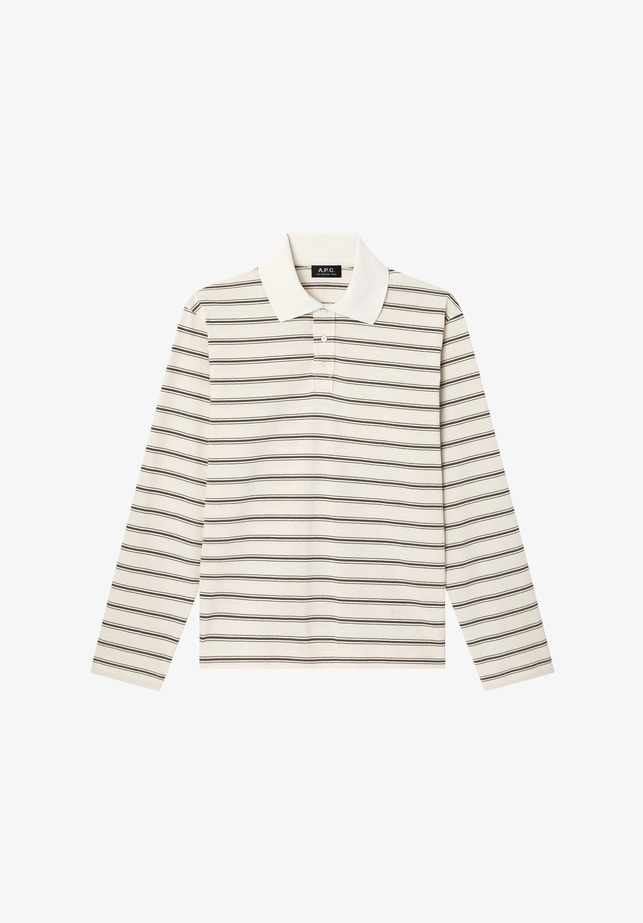 Long-sleeve striped polo shirt | T-shirts | A.P.C. Ready-to-Wear
