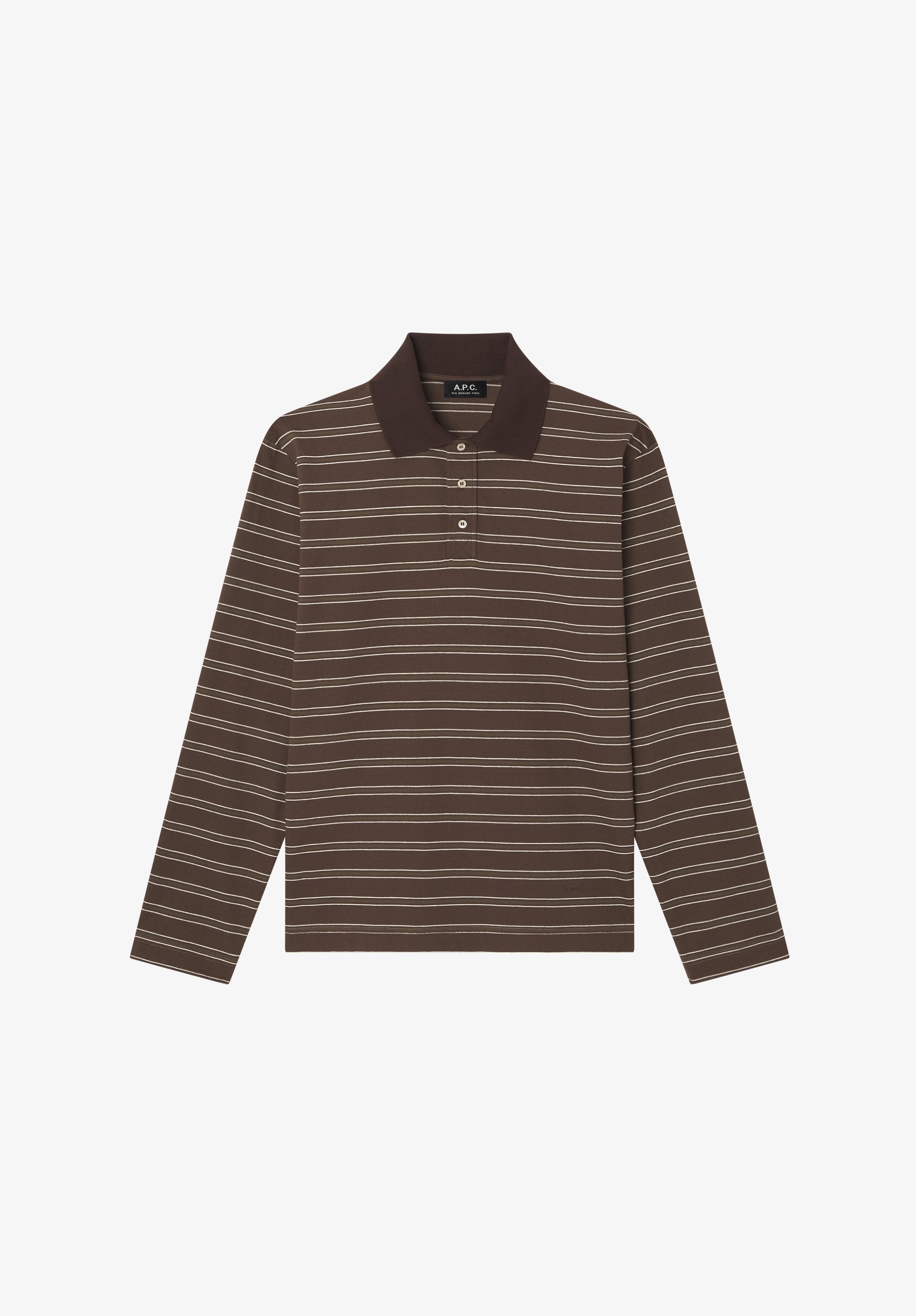 Long-sleeve striped polo shirt | T-shirts | A.P.C. Ready-to-Wear
