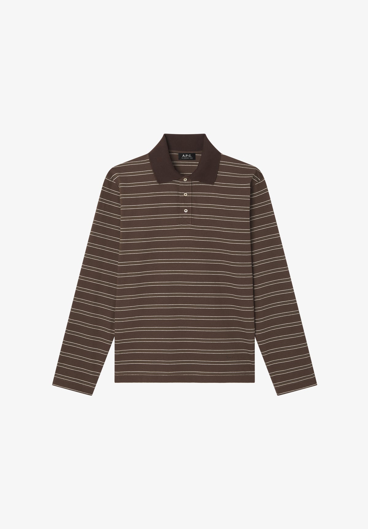 Long-sleeve striped polo shirt | T-shirts | A.P.C. Ready-to-Wear