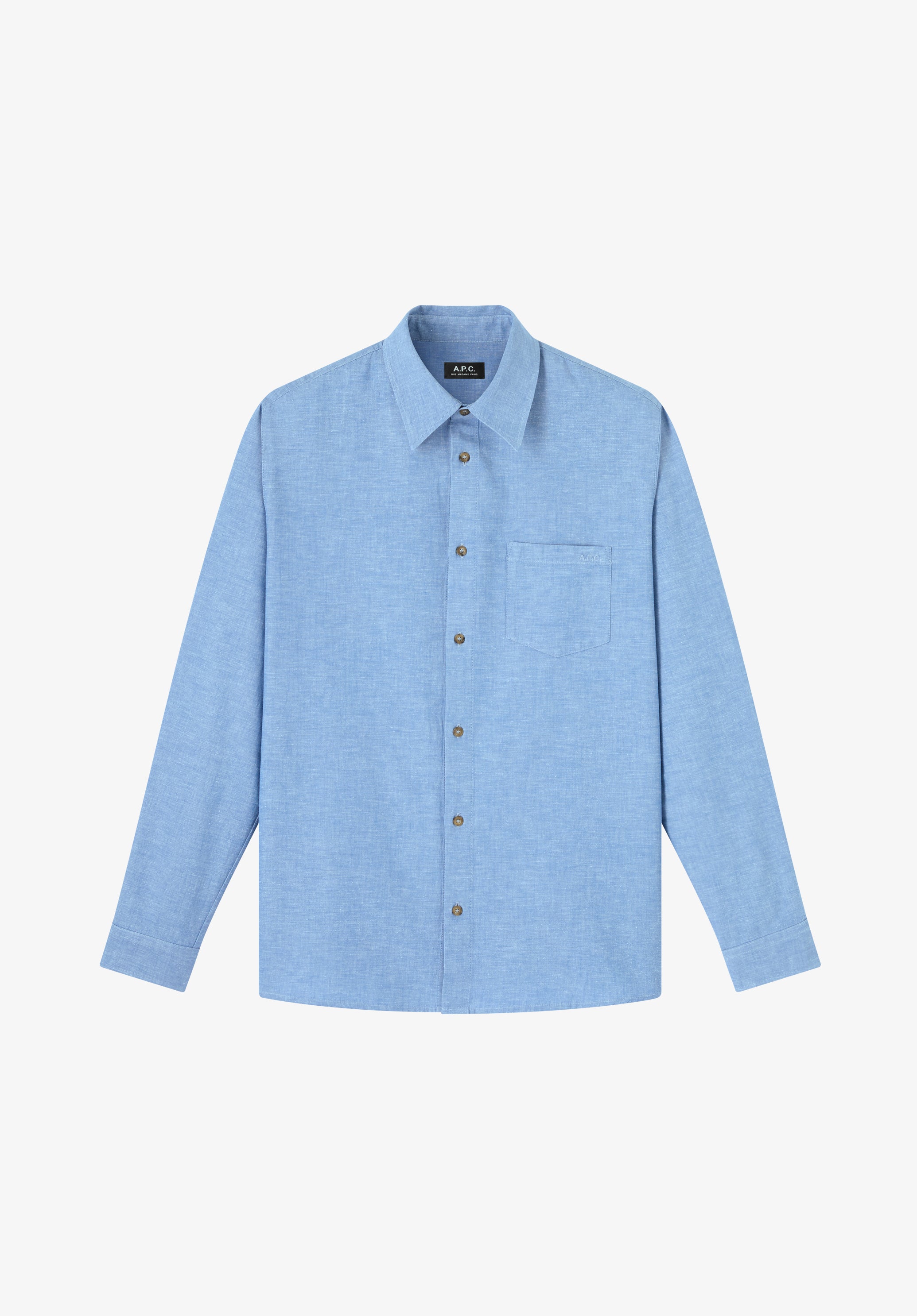 apc dress shirt A.P.C. Rue Madame Paris Long Sleeve Button Down Shirt Mens Size XS Gray