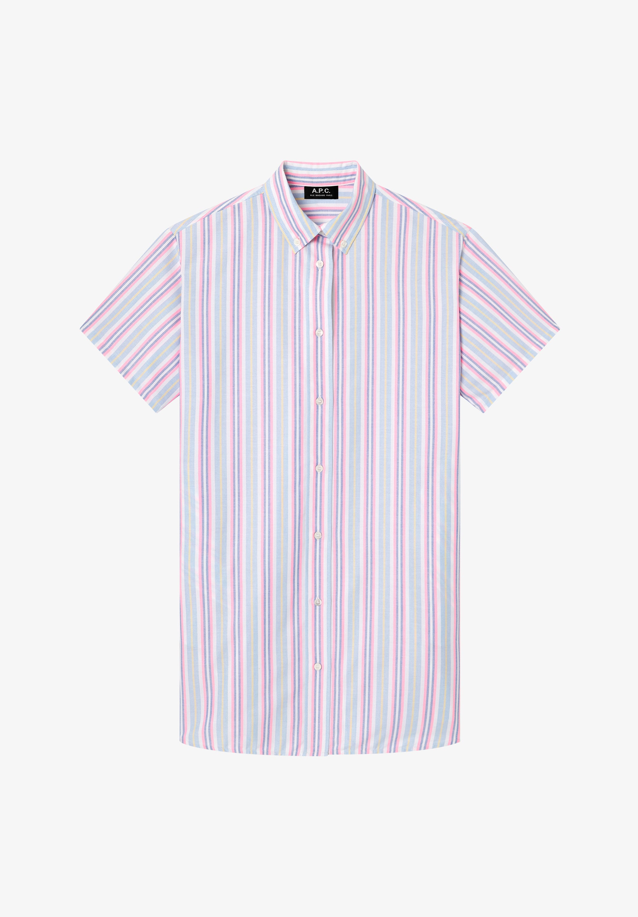 apc shirt dress A.P.C. Rue Madame Paris 100% Cotton Striped Lightweight Shirt Dress Size S