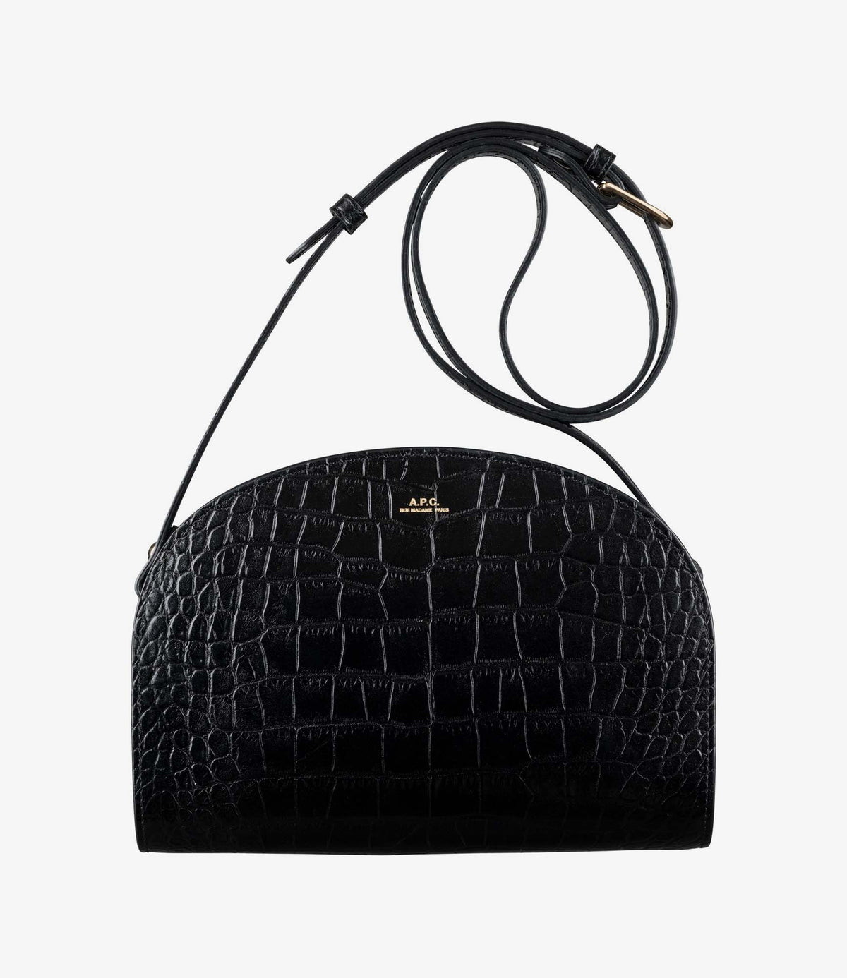 Demi-Lune bag - Leather embossed in crocodile motif - A.P.C. 