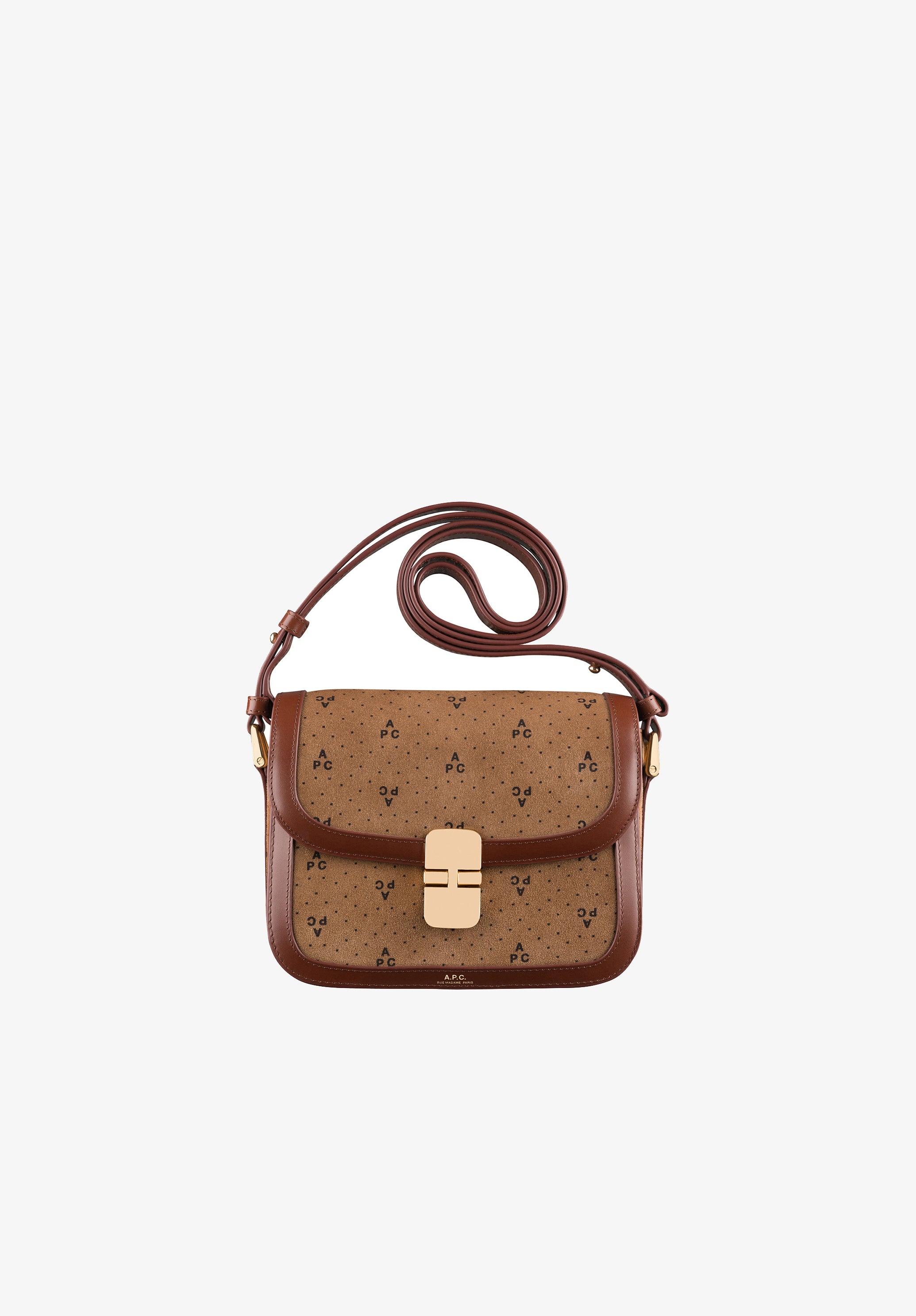 Grace Small bag | Monogram suede split and smooth leather | A.P.C.