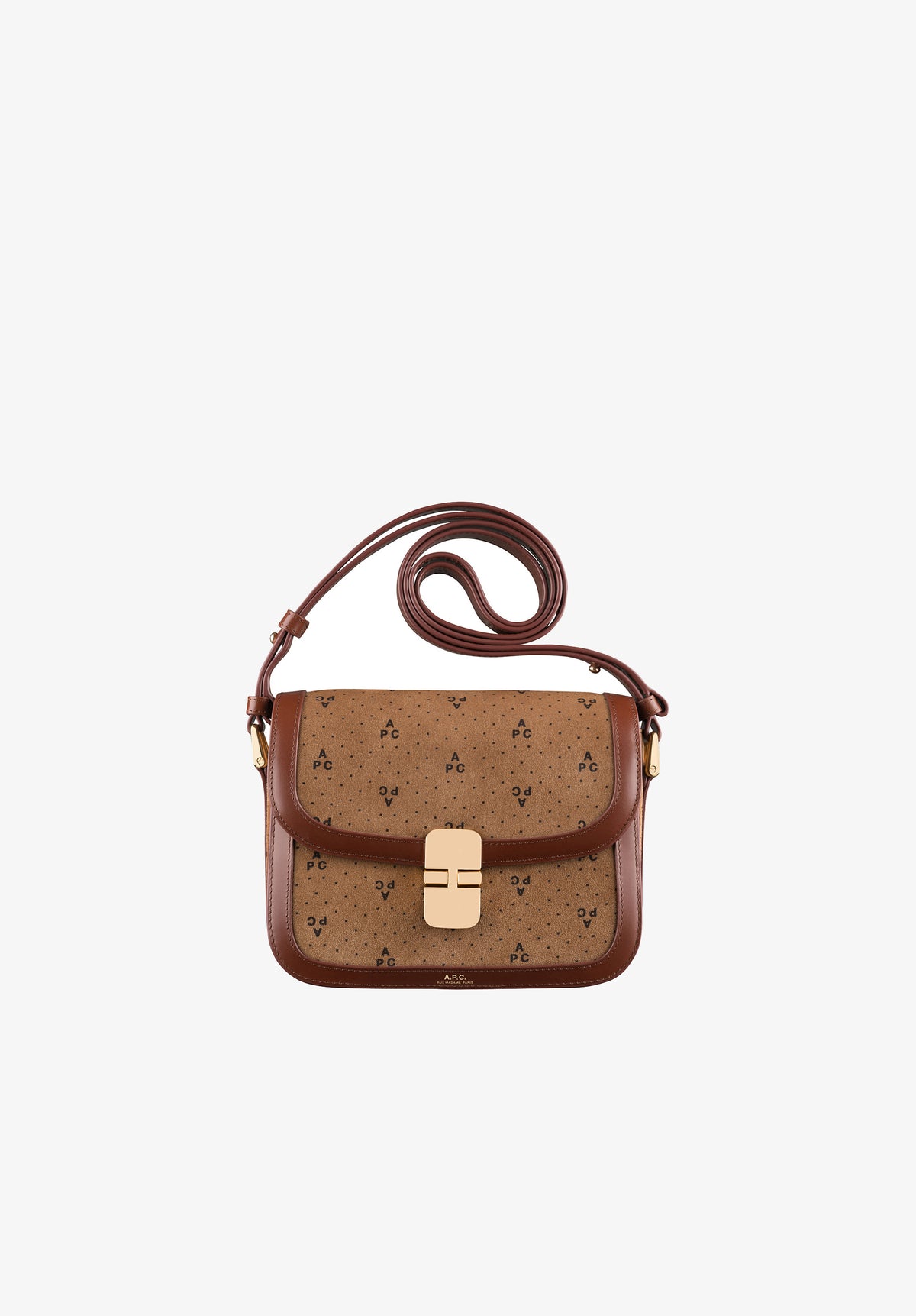 Grace Small bag | Monogram suede split and smooth leather | A.P.C. 