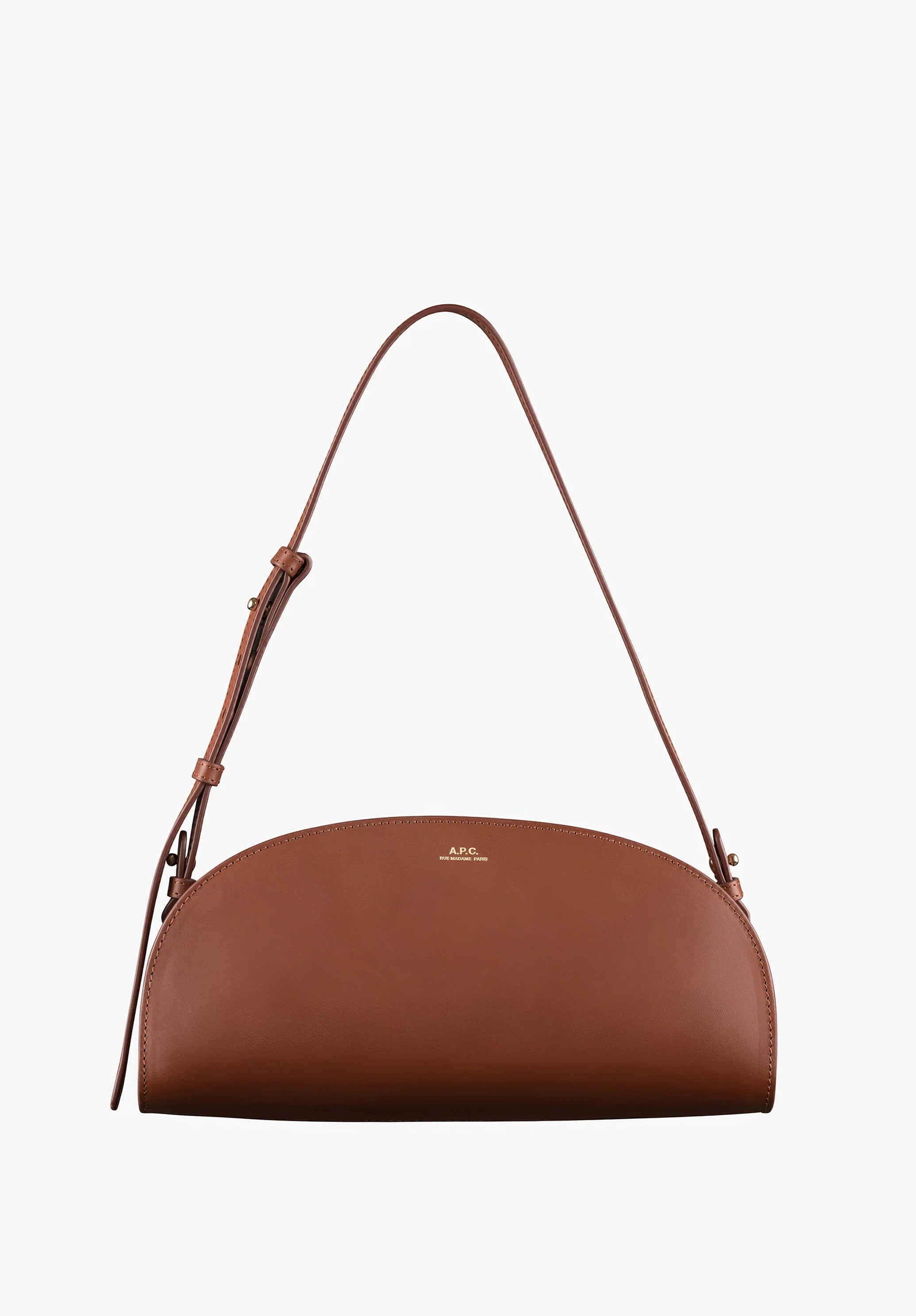 Demi-Lune Shoulder bag | Smooth vegetable-tanned leather | A.P.C. 