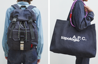 A.P.C. x Topologie Interaction - 1 Model wearing the backpack and 1 model wearing the large shopping bag.