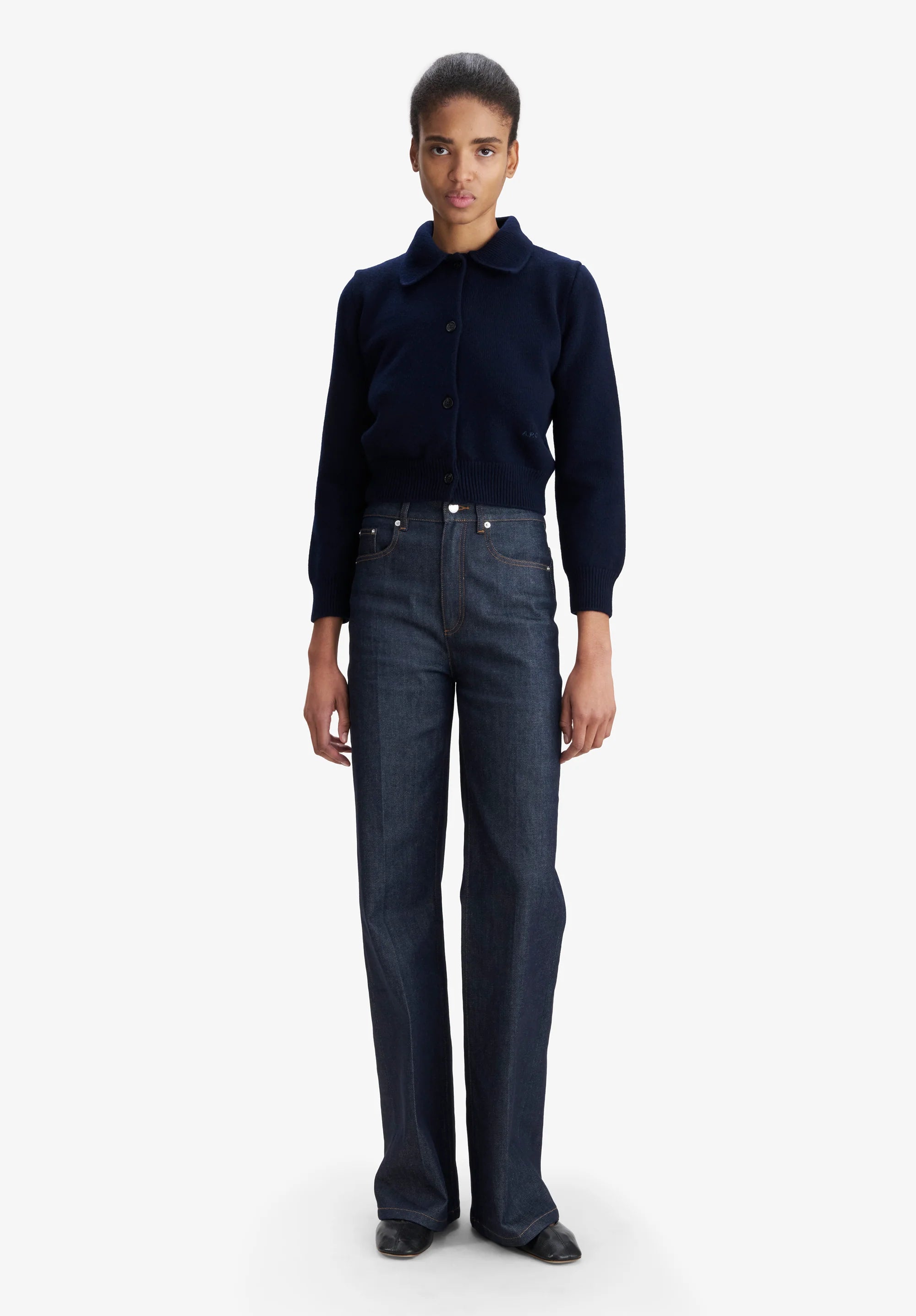 Cardigan with polo collar | Knitwear | A.P.C. Ready-to-Wear