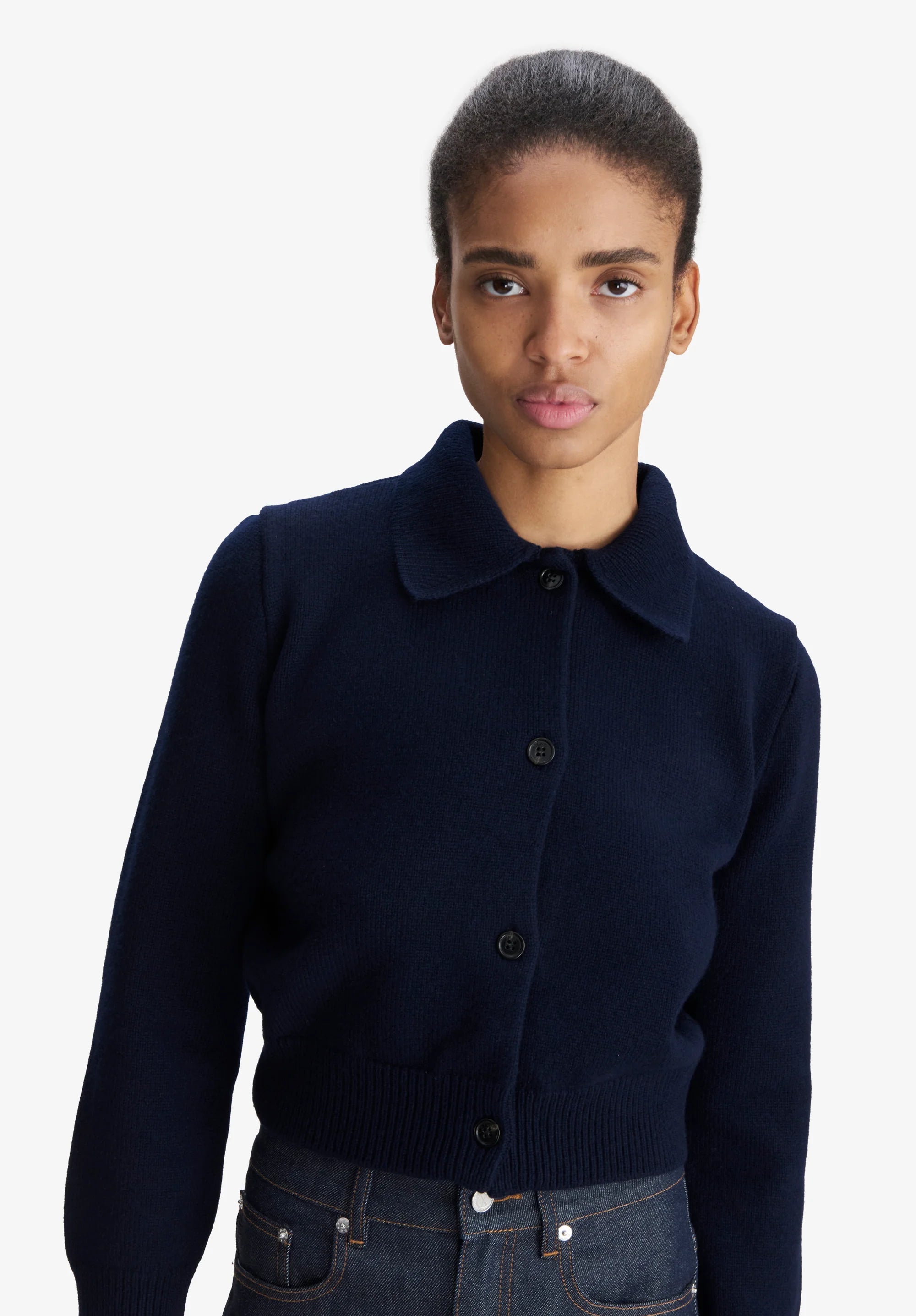 Cardigan with polo collar | Knitwear | A.P.C. Ready-to-Wear