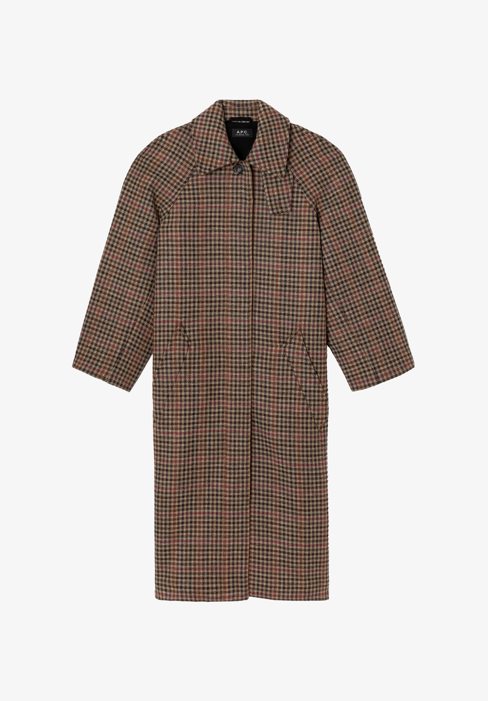 Tartan coat with raglan sleeves | Outerwear | A.P.C. Ready-to-Wear