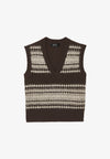Jacquard sleeveless sweater view 1
