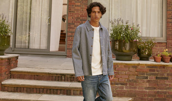 A.P.C. Men Sale Sweatshirts, Hoodies - Man wearing A.P.C. sweatshirt.