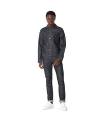 Denim Jean Jackets - Model wearing denim jacket and jeans