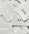 A.P.C. Gift cards - cards with A.P.C. logo in a pile
