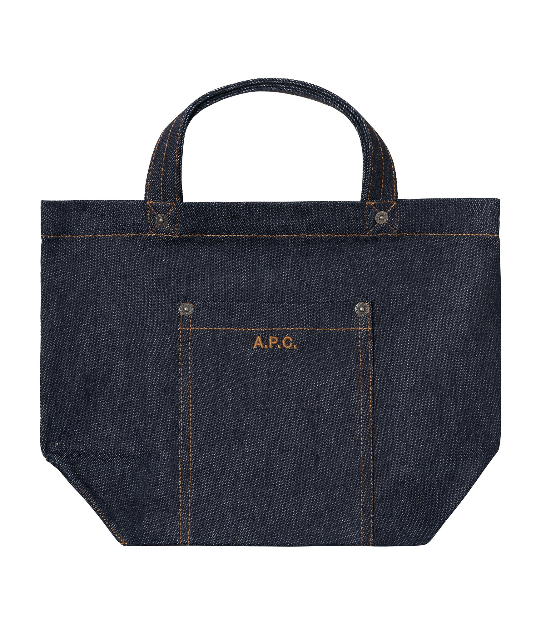 Thais Mini tote bag | Small horizontal tote bag in indigo denim