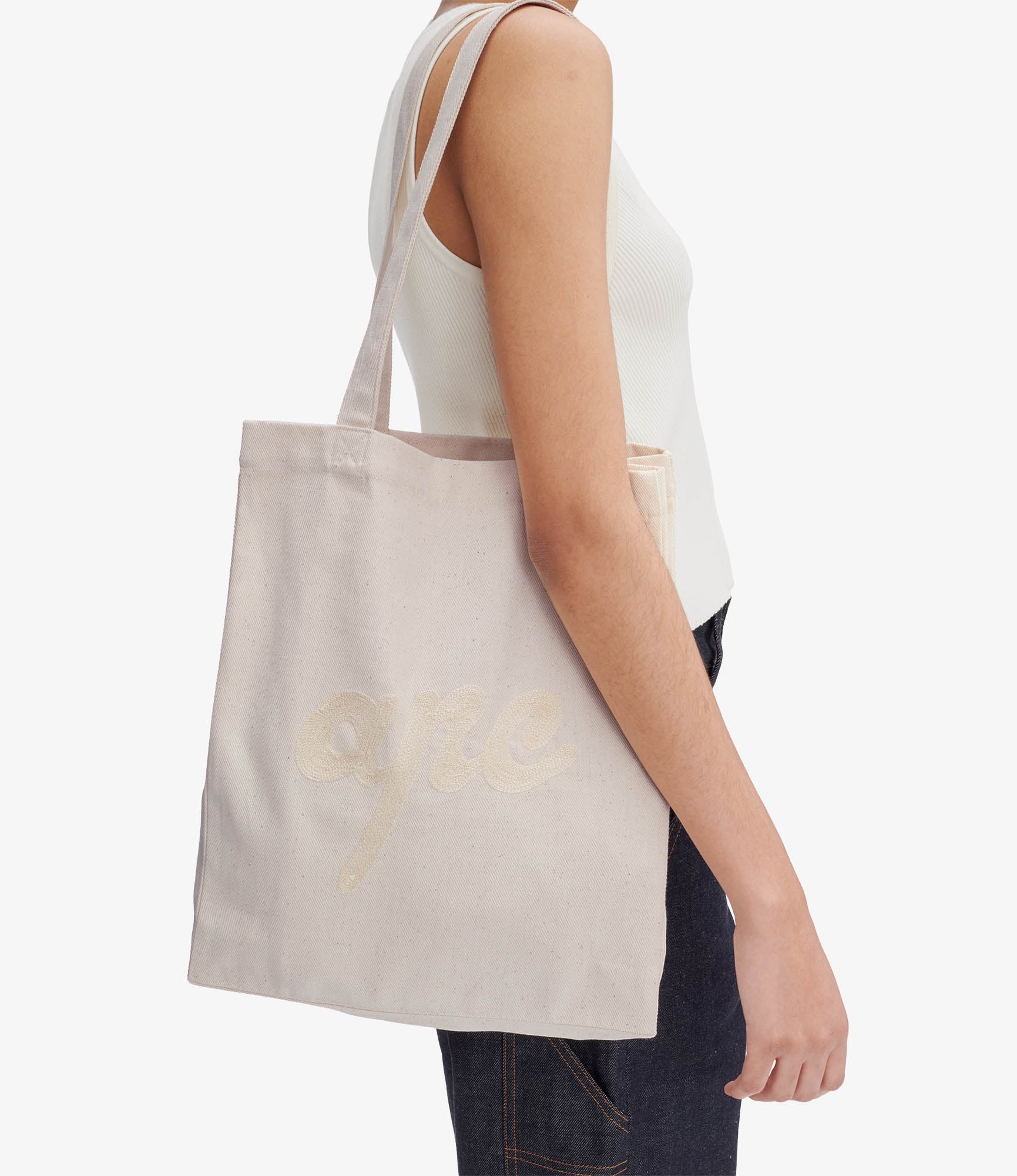 Lou Chainette tote bag | Recycled natural denim | A.P.C.