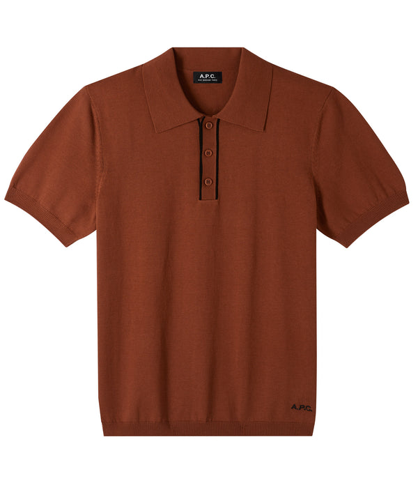 Jacky polo shirt - TCY - Nut brown/Black