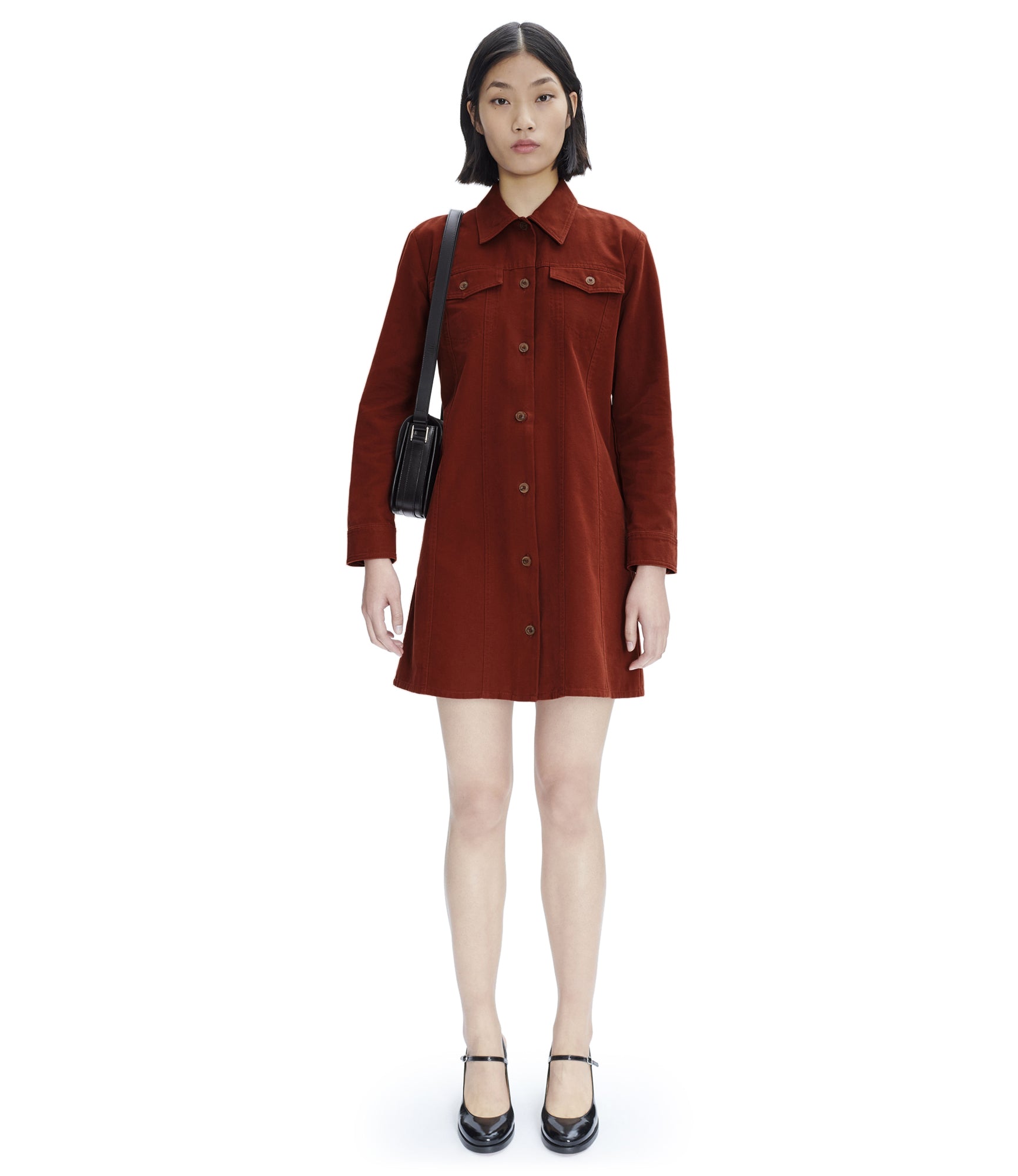Alpine dress | Dress in thick canvas. Workwear spirit
