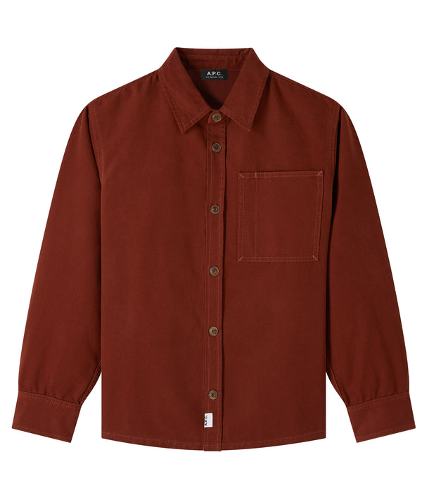 Graham Cavalier overshirt - EAF - Brick red