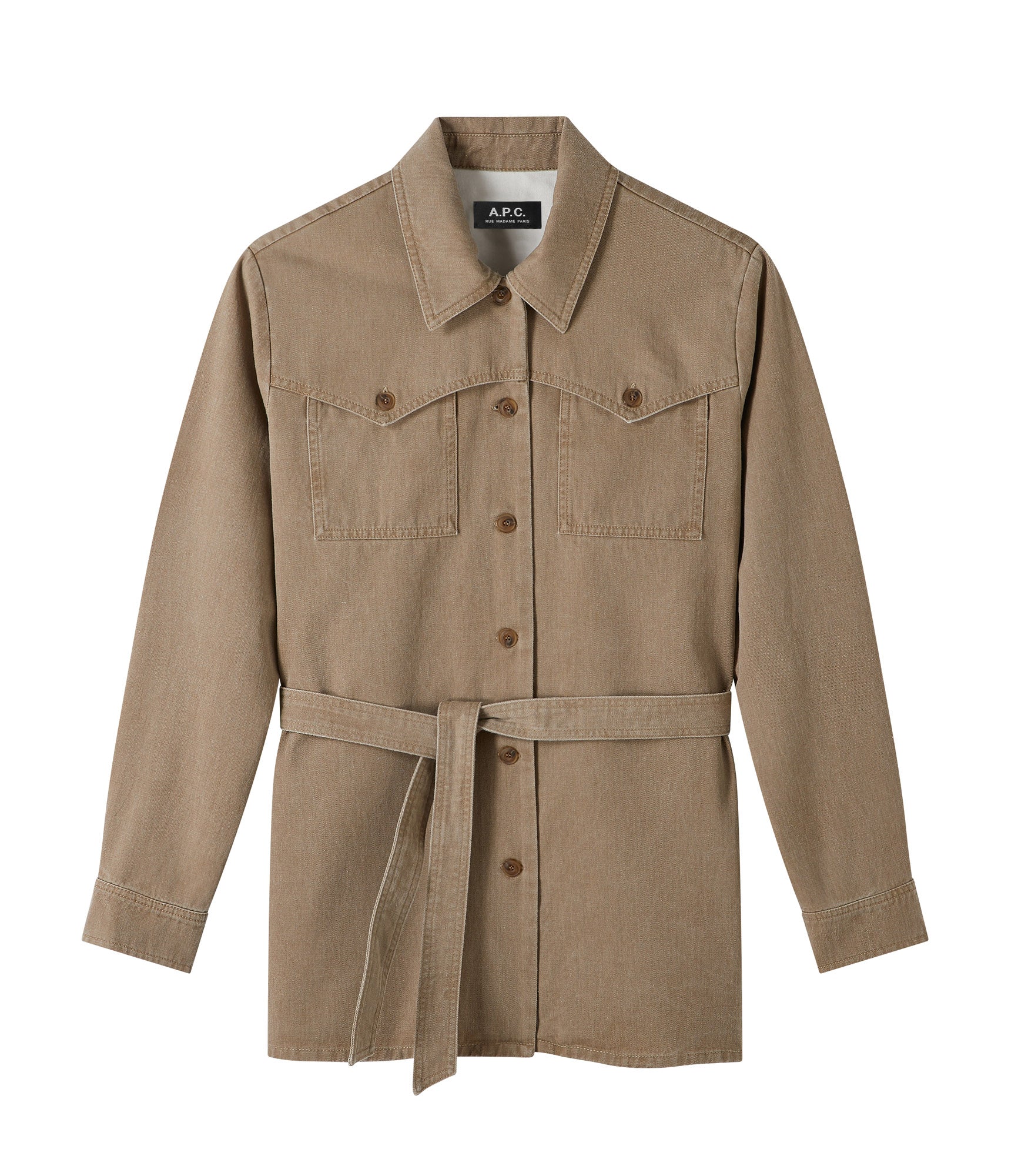 A.P.C｜JACKETS (Joann jacket (COGEB F02828 IAA)) Joann jacket | Taupe-colored jacket in stonewashed denim