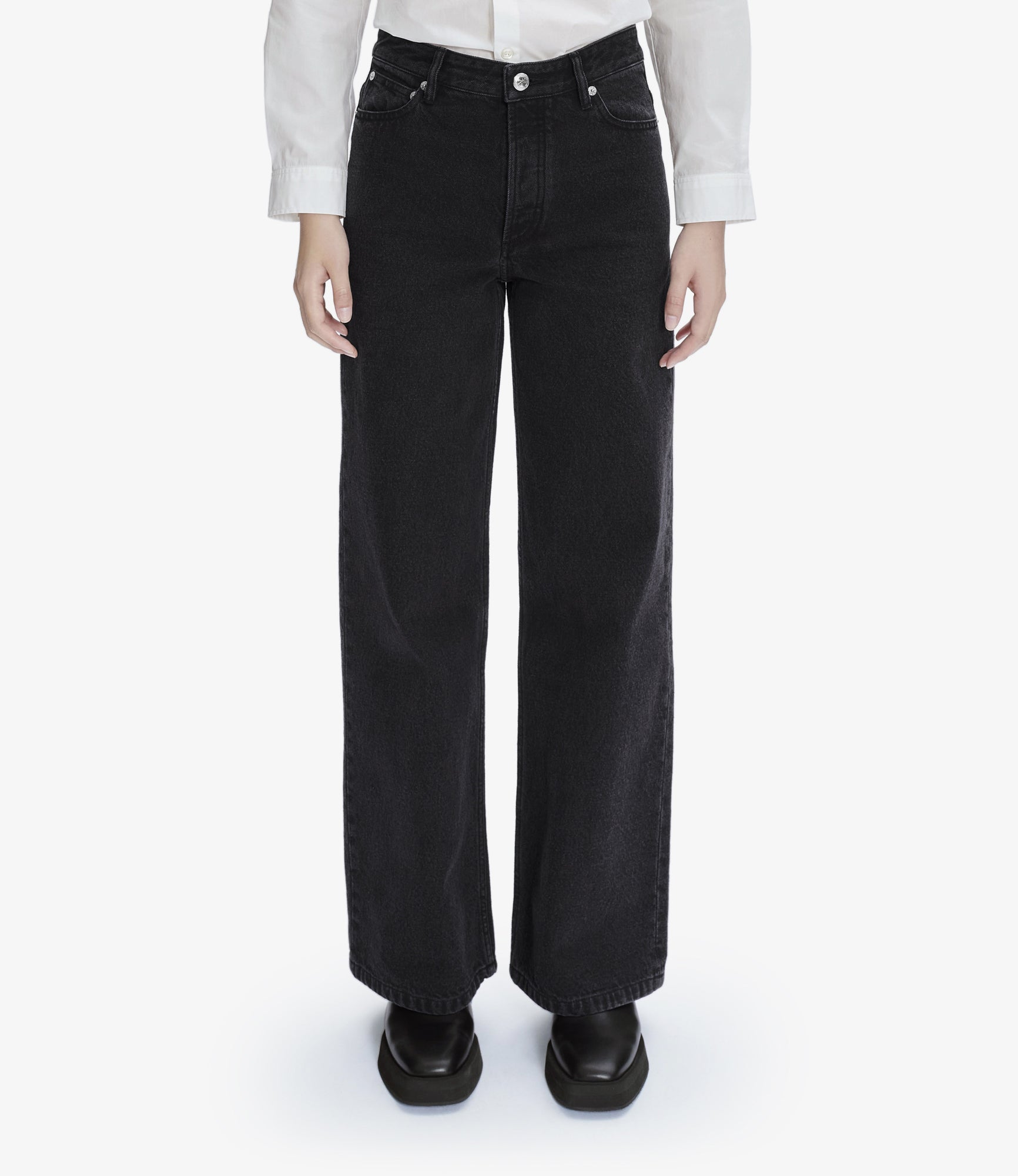 Elisabeth jeans | Stonewashed wide-leg jeans. 70's spirit