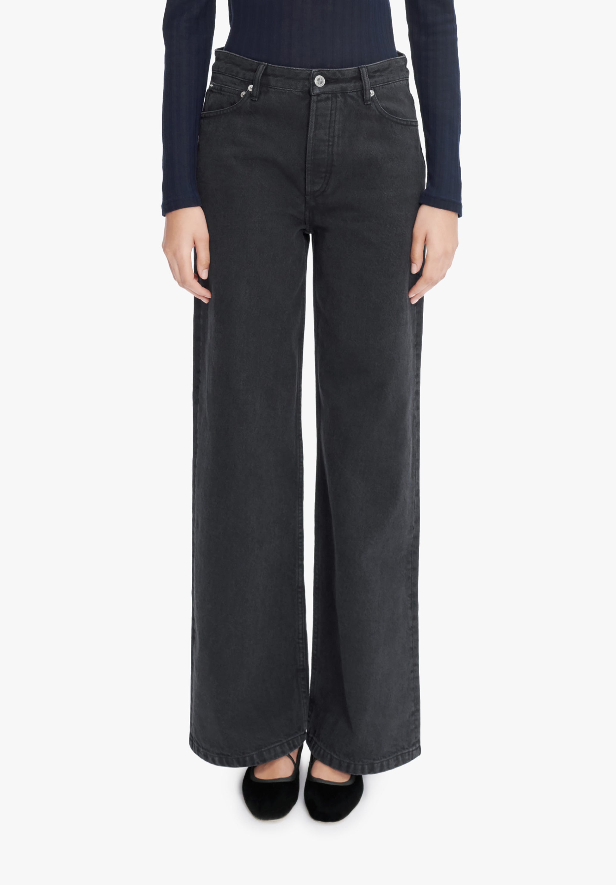 Elisabeth jeans | Stonewashed wide-leg jeans. 70's spirit