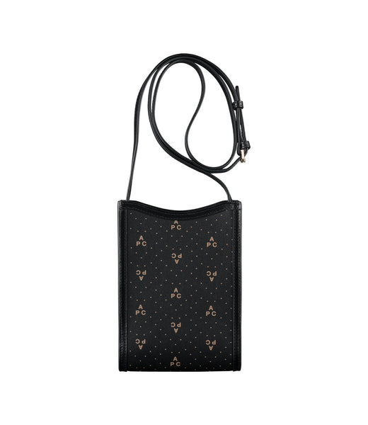 Jamie neck pouch | Neck pouch in smooth leather. A.P.C. monogram