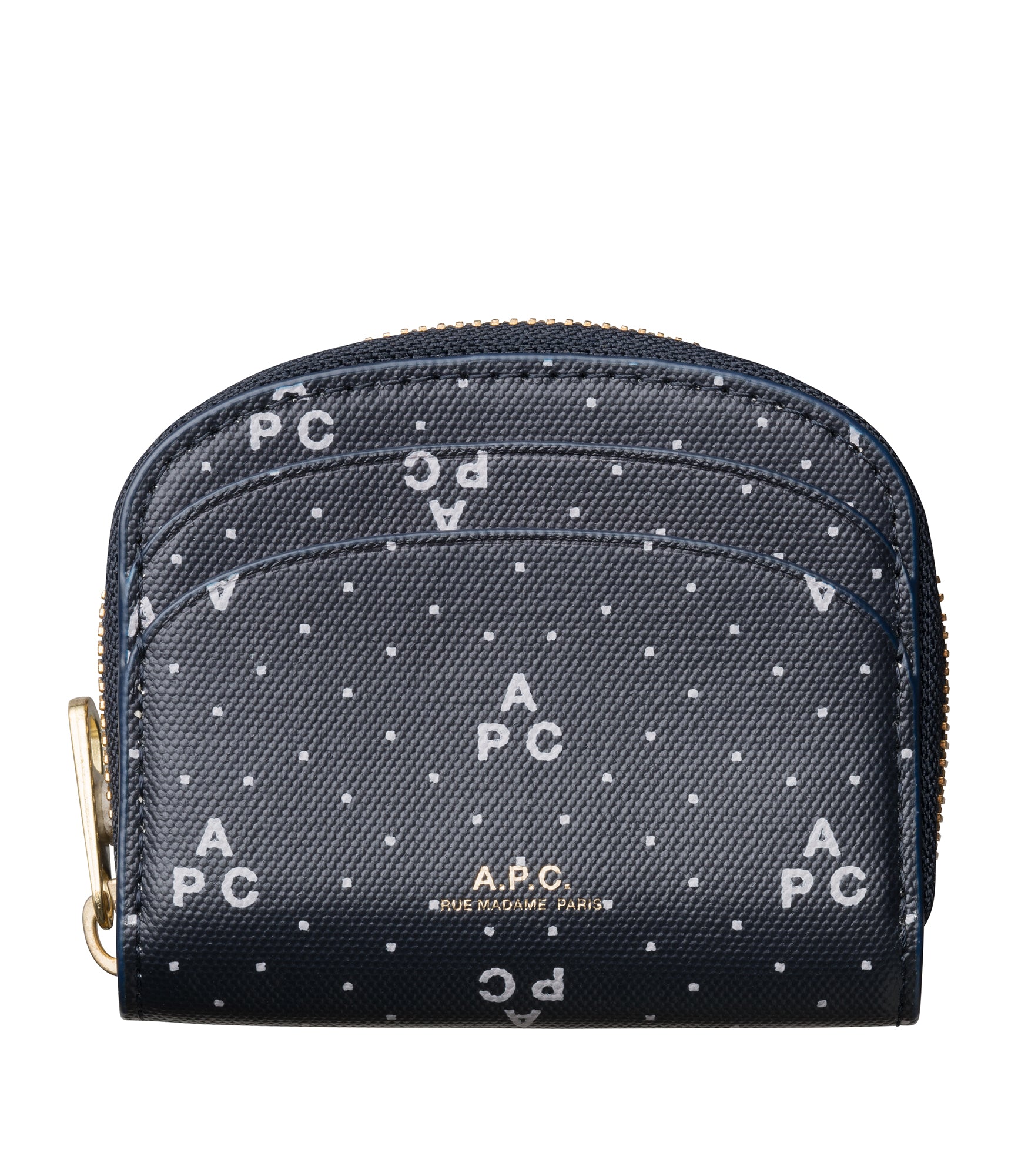 Demi-Lune Mini compact wallet | Monogram canvas | A.P.C.