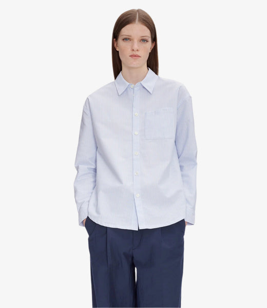 Boyfriend Logo shirt | Striped organic Oxford cloth | A.P.C.