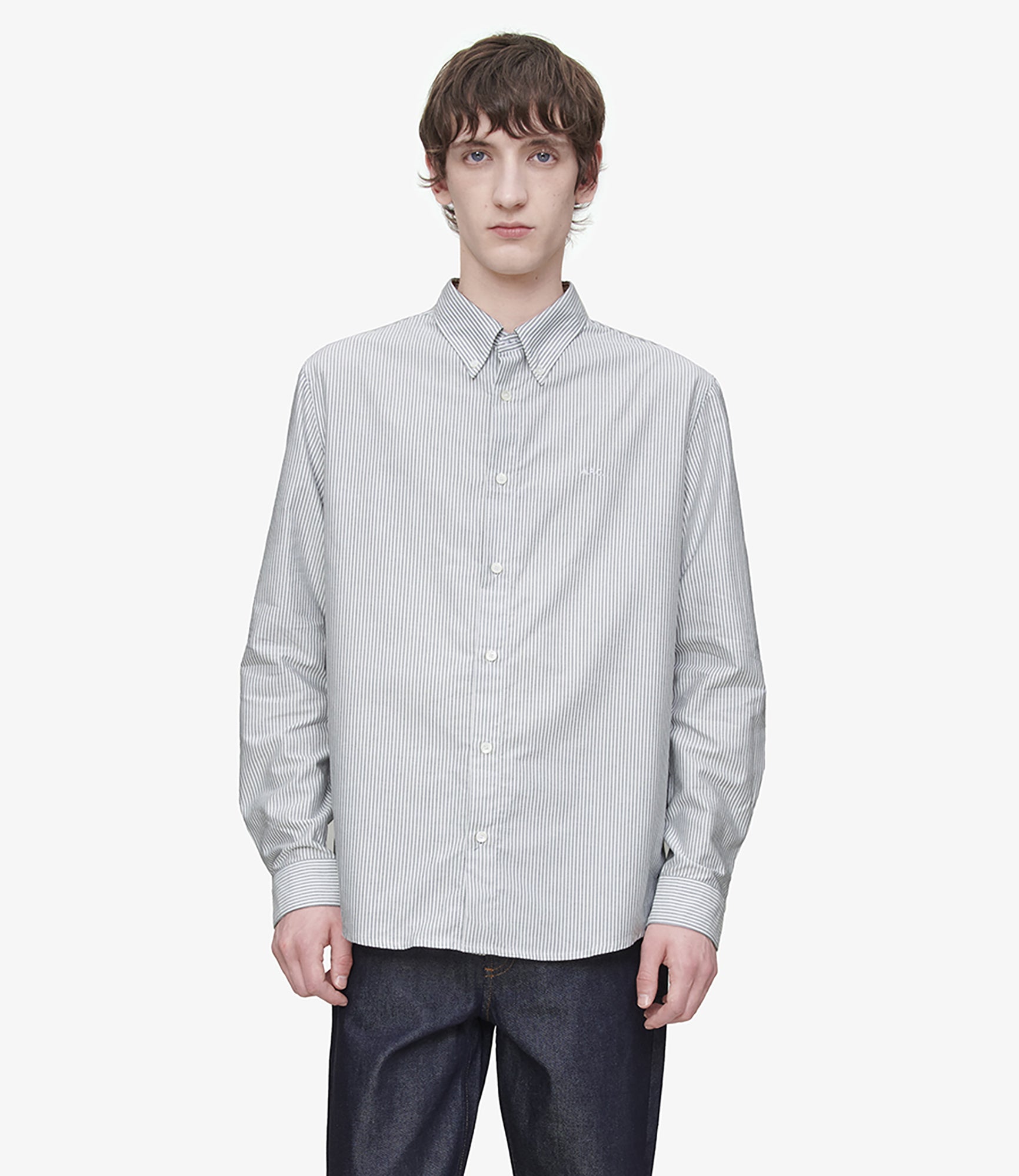 シャツ A.P.C. CHEMISE GREG LOGO (FS) Greg Logo shirt | Striped organic Oxford cloth | A.P.C.