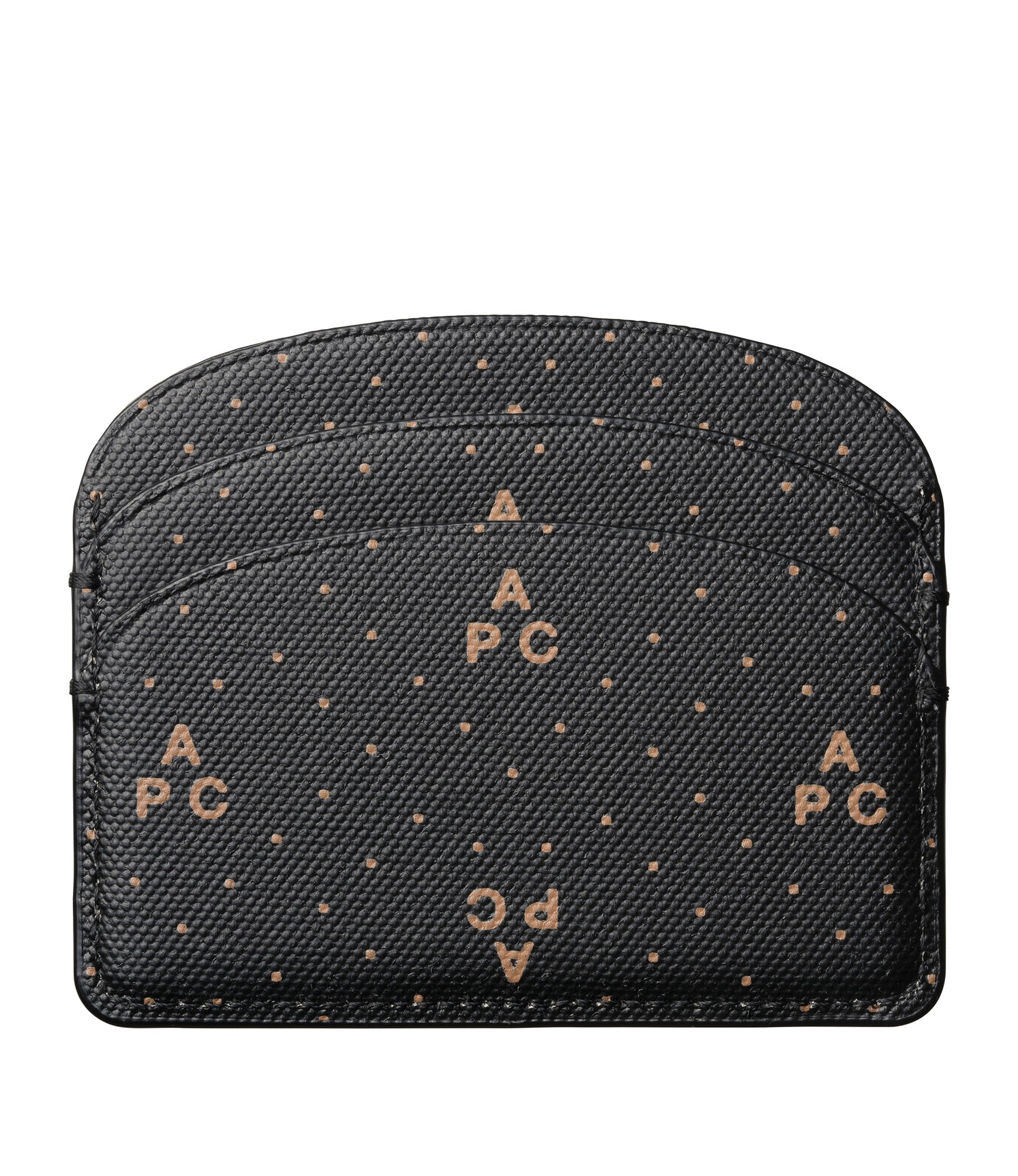 ◇A.P.C.◇ (PXBJQ F63270 LZZ) Women's Half Moon Card Wallet Demi-Lune cardholder - Leather embossed in crocodile motif