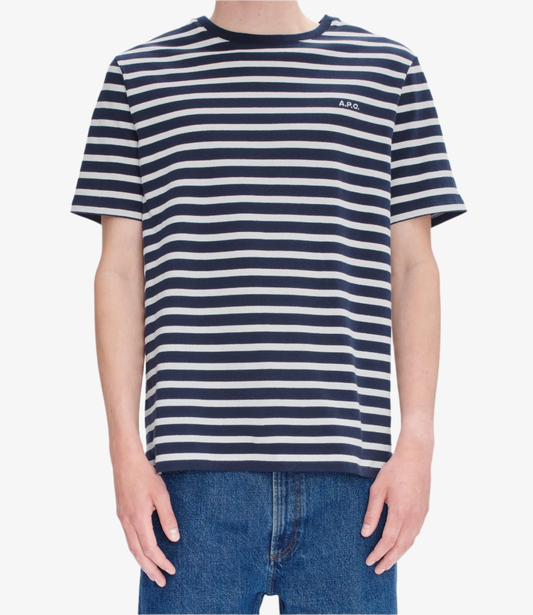 【送料&関税込】A.P.C. Striped T-shirt A.P.C. Striped T-Shirt Navy/White at CareOfCarl.com