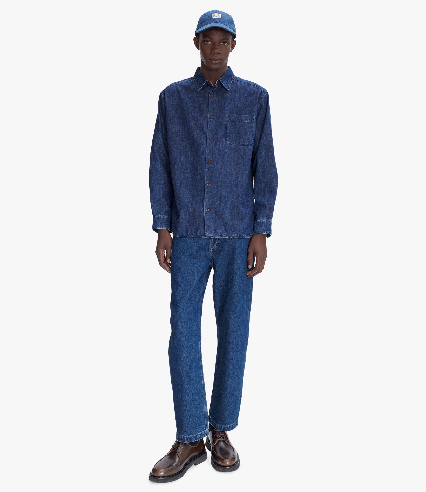 Tシャツ・カットソー A.P.C. SS25 Shirts (COGXF H12553 IAL) Malo Logo shirt | Lightweight organic stonewashed denim
