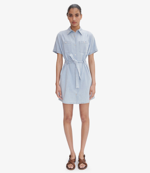 【関税込み】A.P.C. ブルー Suzanne デニム ミニワンピース Suzanne dress | Lightweight organic stonewashed denim