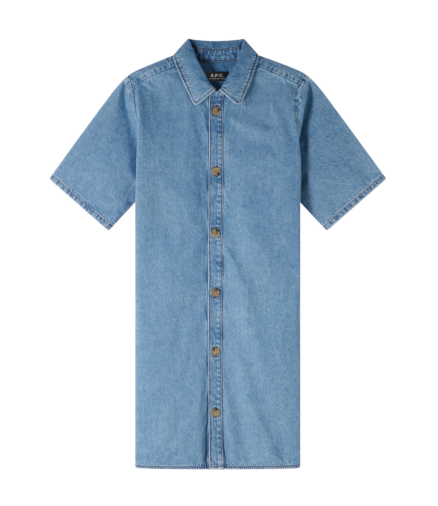 A.P.C｜DRESSES (Venezia Dress (COGYH F35098 IAB)) Venezia dress | Heavily stonewashed medium recycled denim