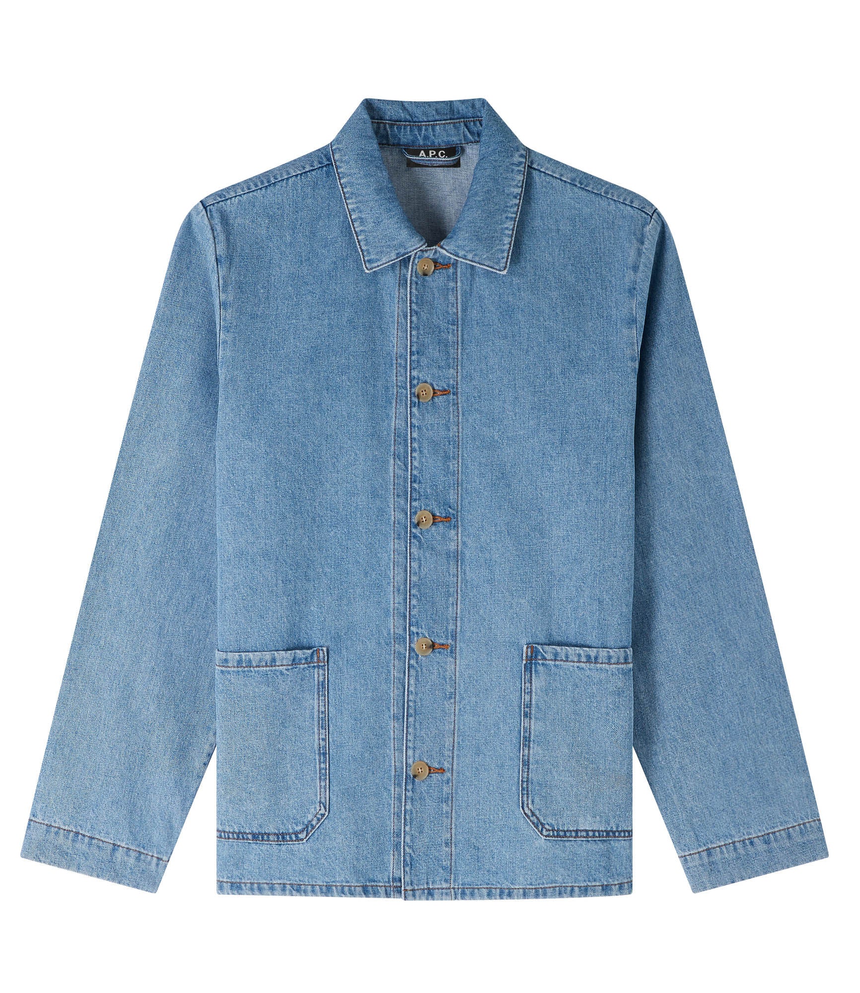 Kerlouan Logo jacket | Heavily stonewashed medium recycled denim