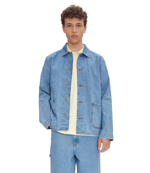 Kerlouan Logo jacket | Heavily stonewashed medium recycled denim