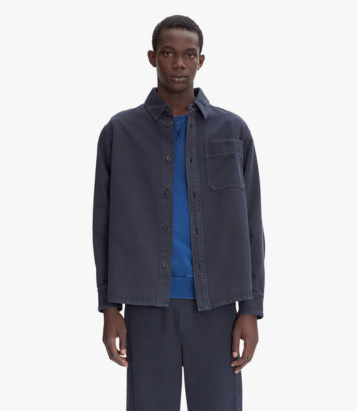 【送料&関税込】A.P.C. janice Overshirt Basile Brodée Poitrine overshirt | Dyed organic cotton denim