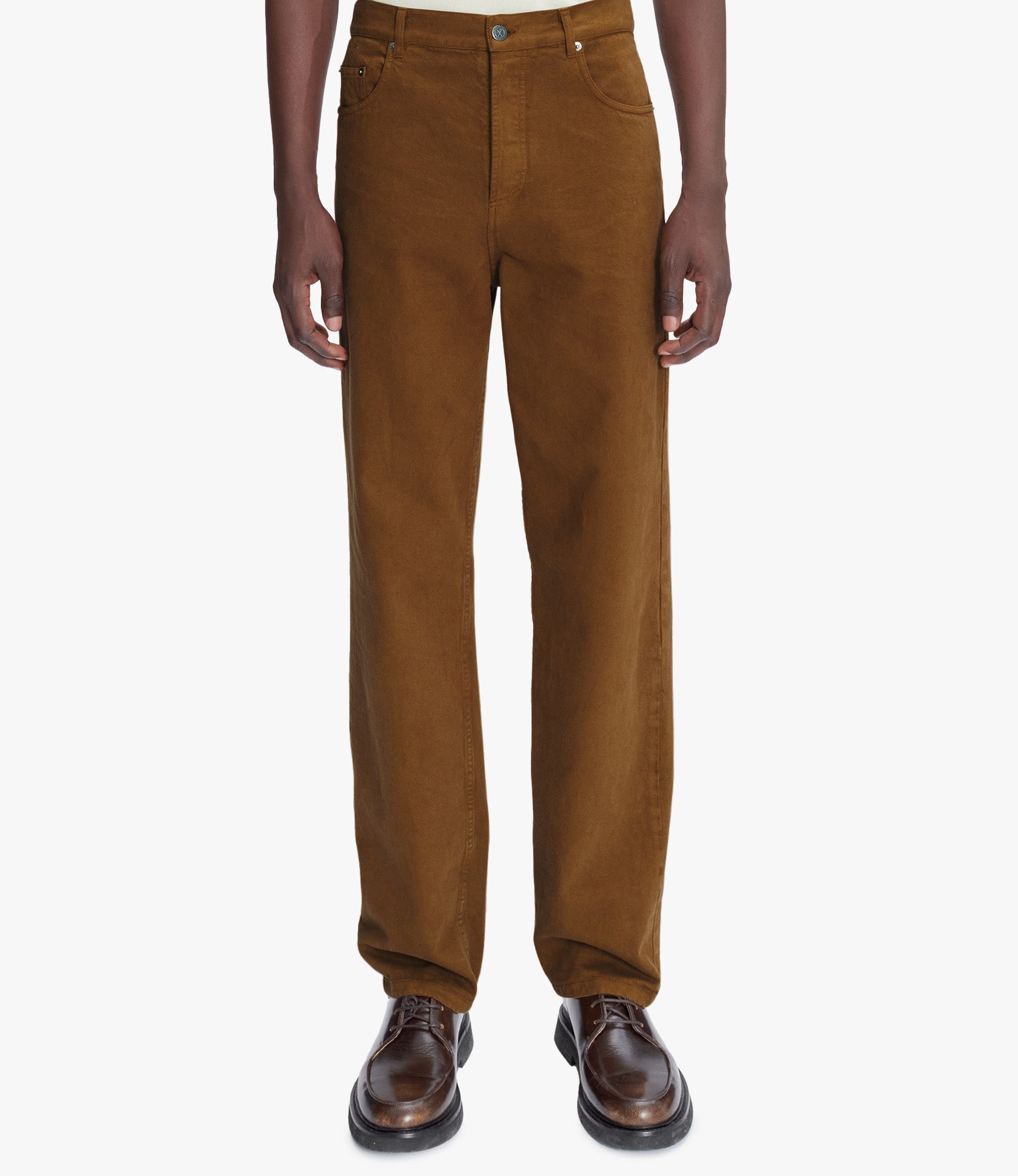 【A.p.c.】Fairfax ユニセックス バギー ジーンズ（ブラウン） Fairfax jeans | Dyed organic cotton denim | A.P.C. Ready-to-Wear