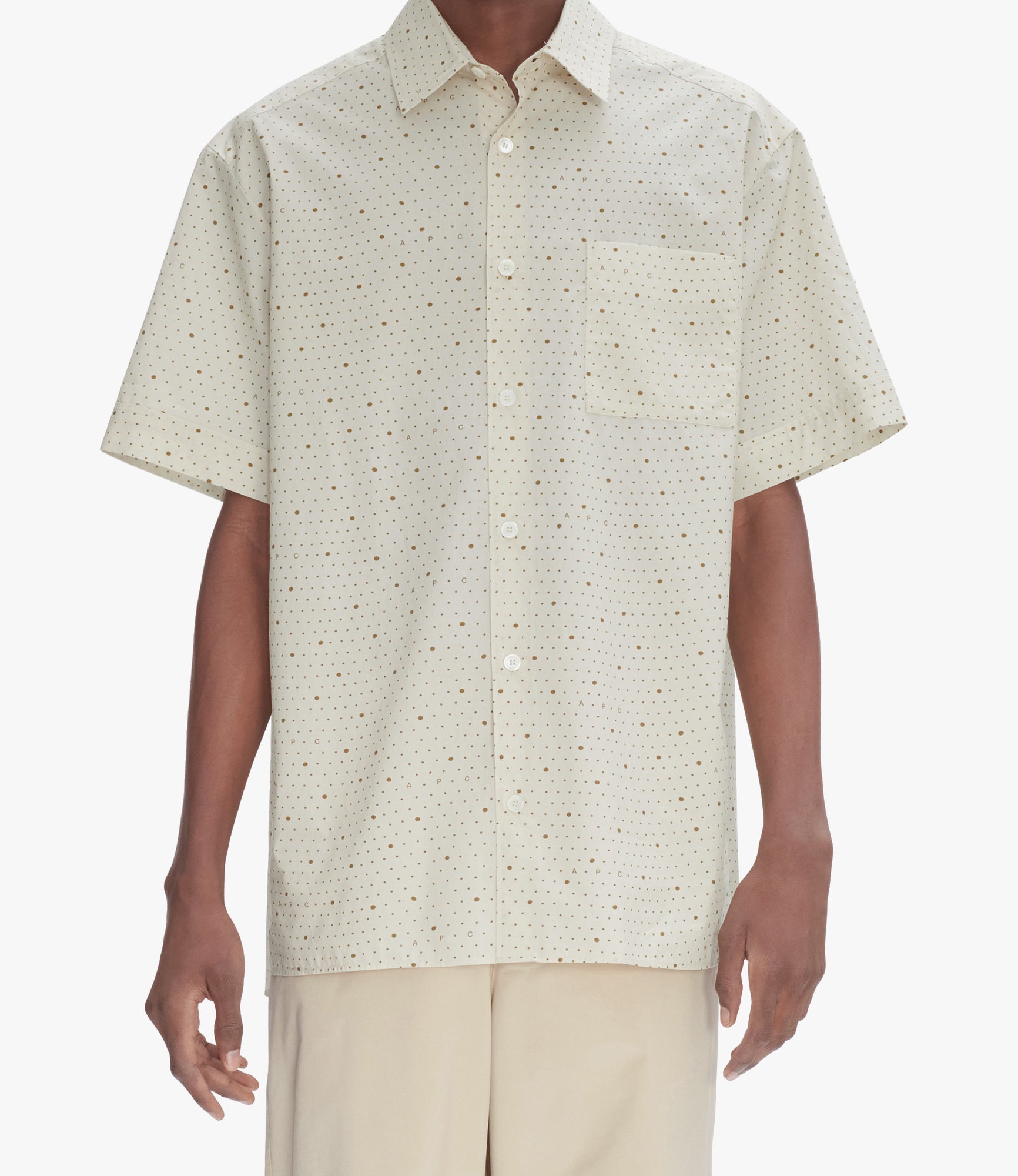 Ross short-sleeve shirt | Poplin with polka dot print