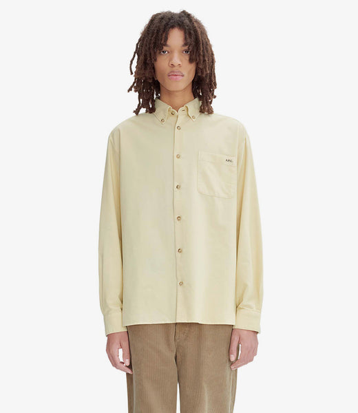 ★★APC All Purpose Creams★★ Matteo Logo Shirt White COHAH Mateo Logo shirt | Dyed organic Oxford cloth | A.P.C. Ready