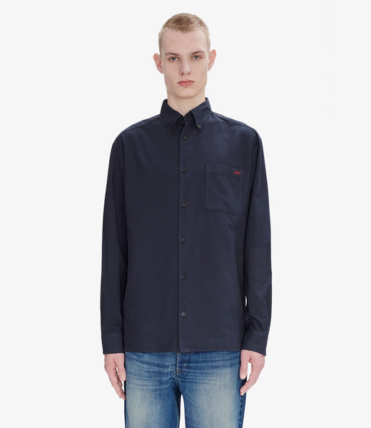 Mateo Logo shirt | Dyed organic Oxford cloth | A.P.C. Ready