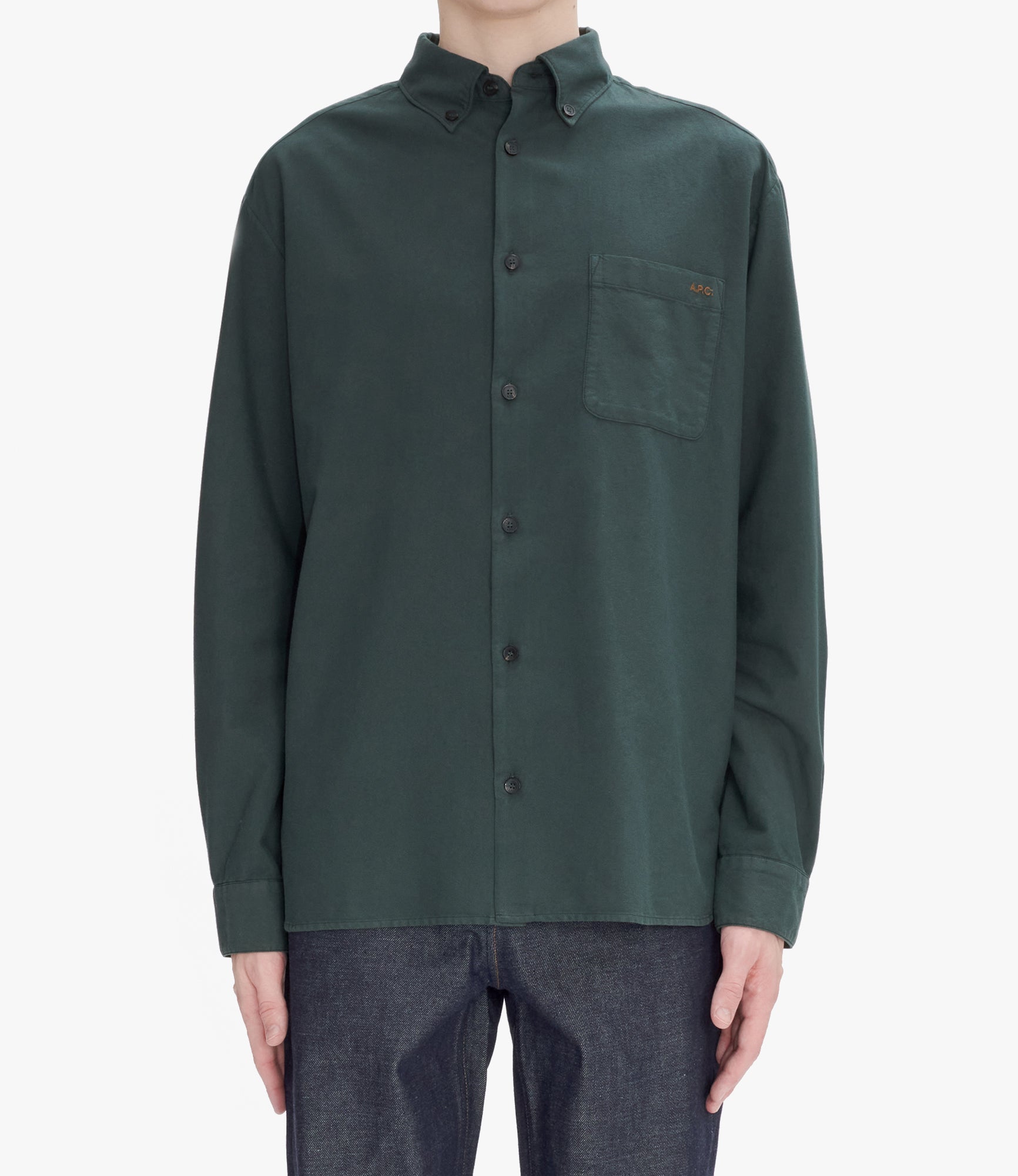 Mateo Logo shirt | Dyed organic Oxford cloth | A.P.C. Ready
