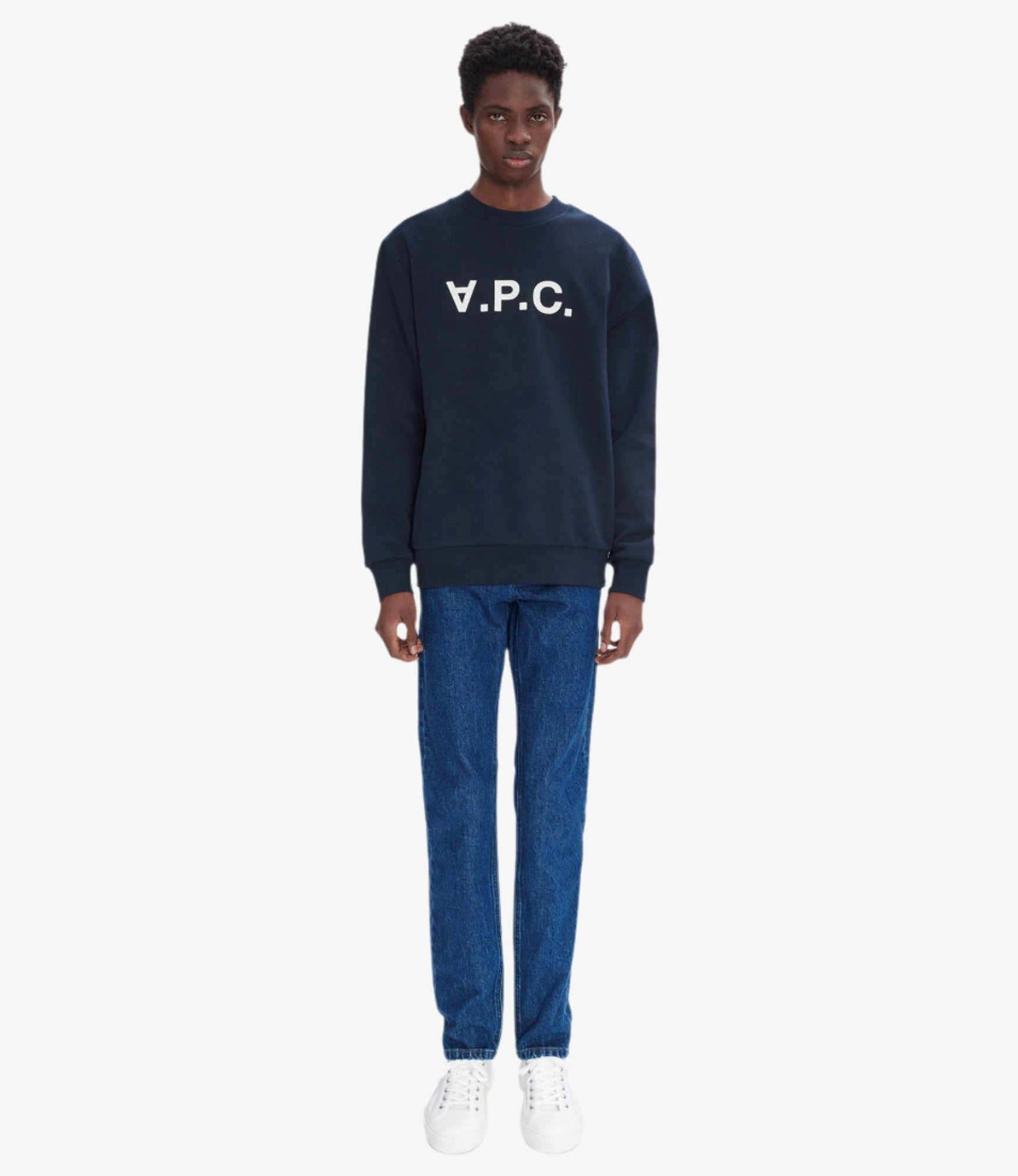 APC メンズ 長袖Tシャツ COHBR H27916 TIQ DARK NAVY ECRU Boxy Petit VPC sweatshirt | A.P.C.